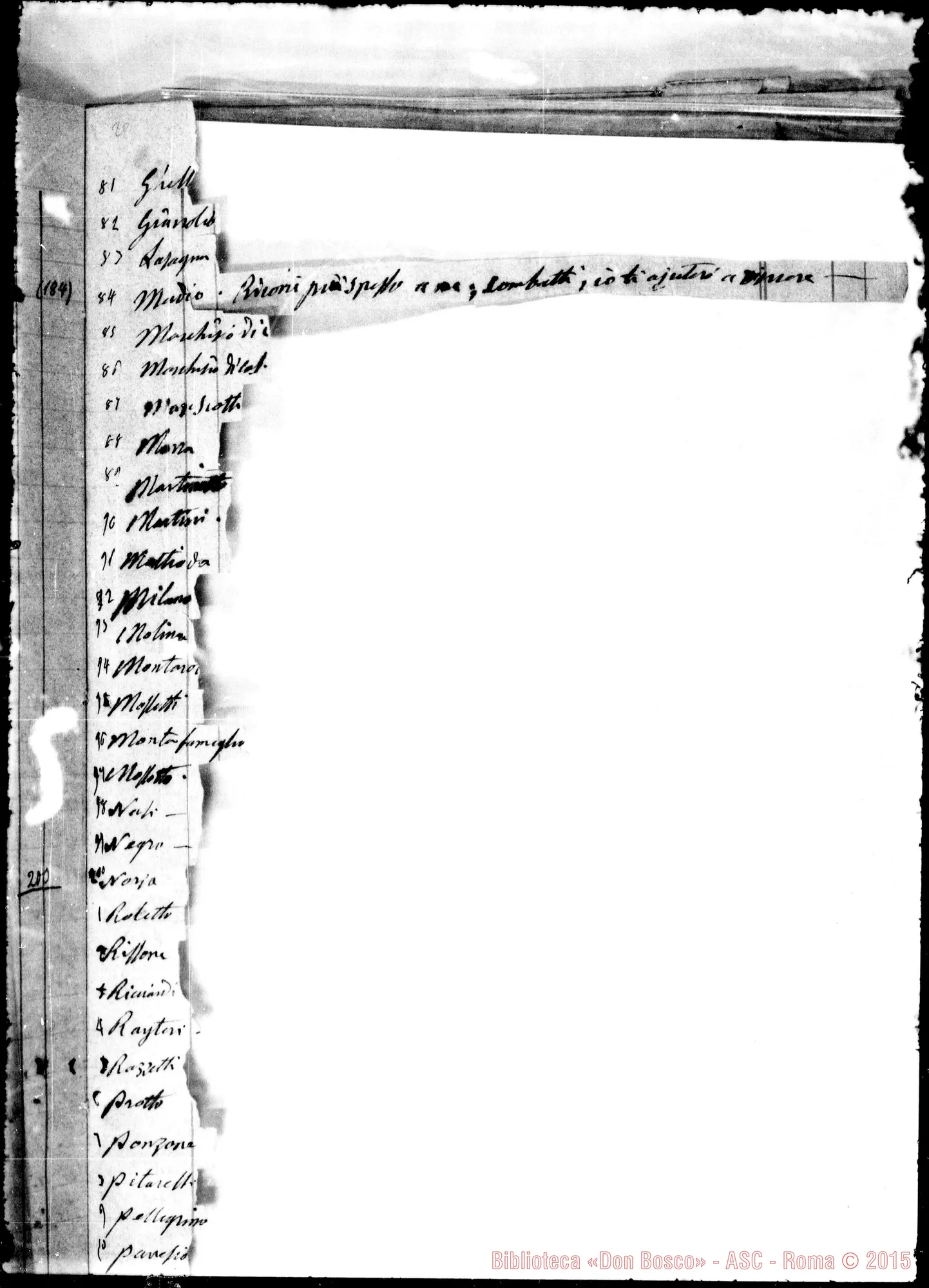 Fotogramma E 7 — Libro Mastro, contenente, tra appunti di contabilità, «Fioretti della Madonna». 1862 Ms. autogr. Bosco