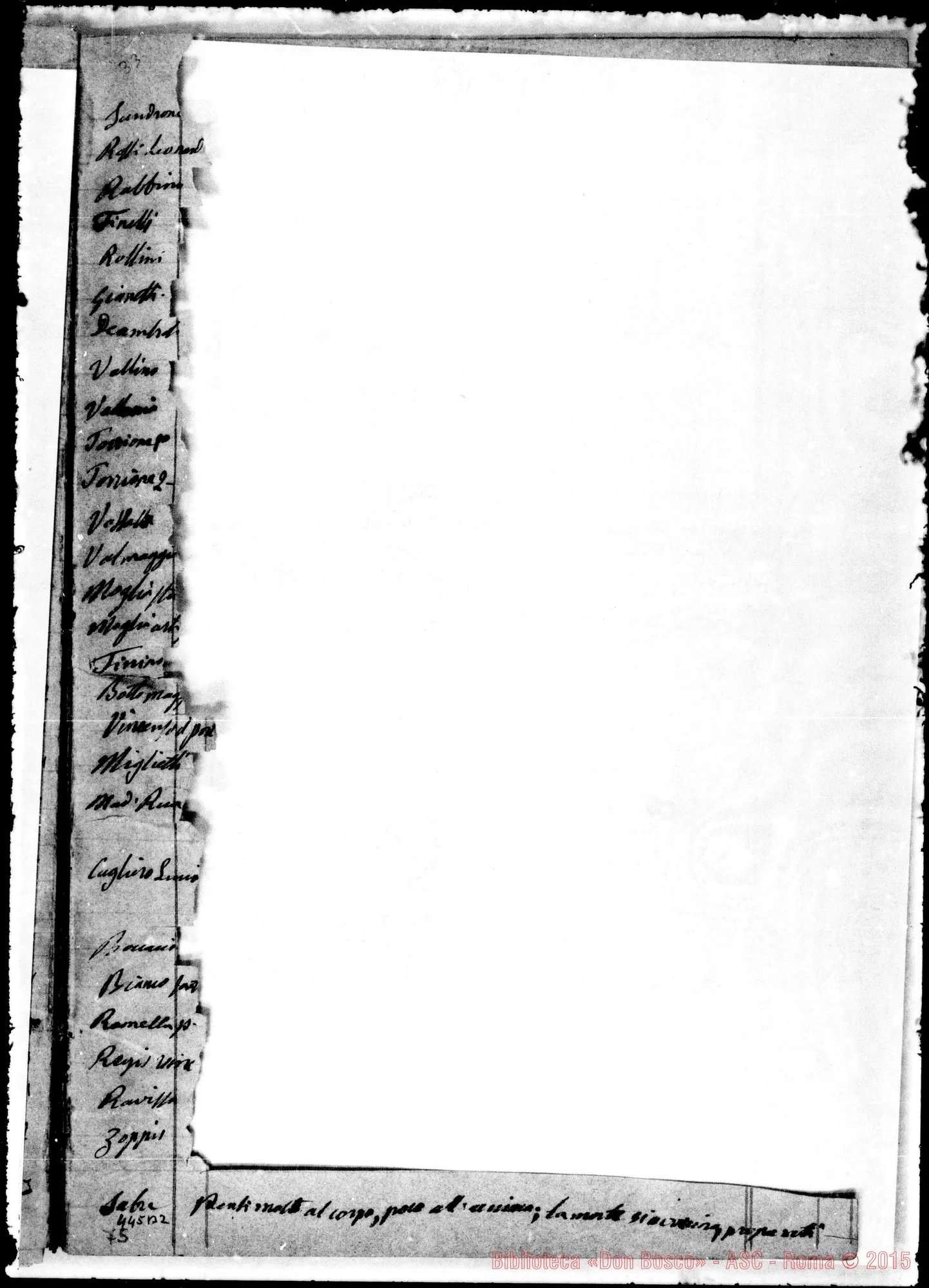 Fotogramma B 2 — Libro Mastro, contenente, tra appunti di contabilità, «Fioretti della Madonna». 1862 Ms. autogr. Bosco