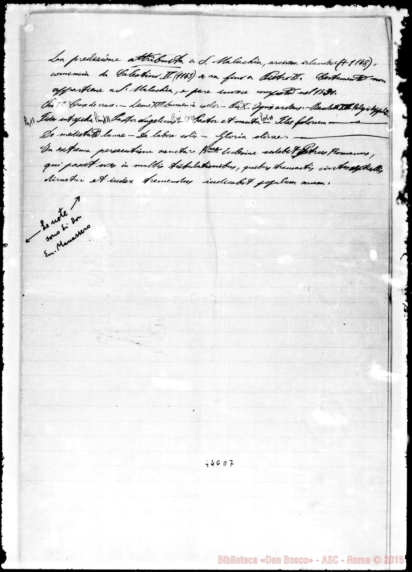 Fotogramma D 7 — Scritture riguardanti la profezia dei due pleniluni di maggio. Ms.