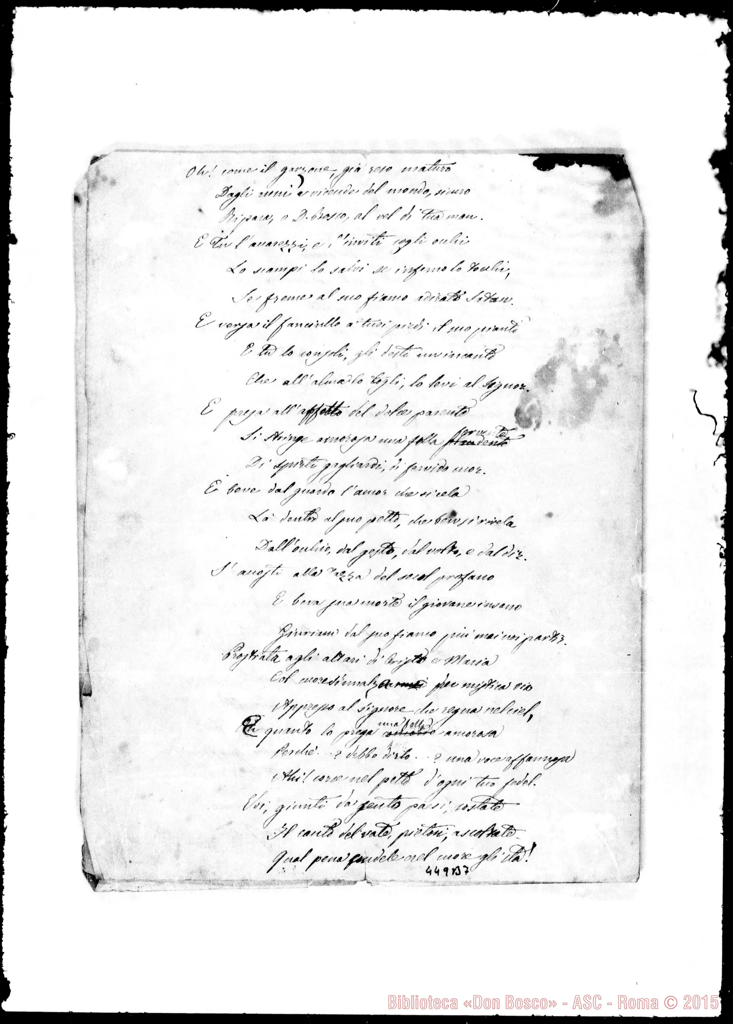 Fotogramma B 7 — Onoranze A D. Bosco in vita dall’anno 1853 al 1888