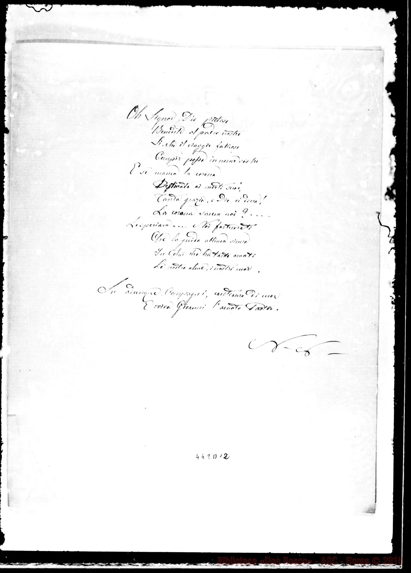 Fotogramma D 12 — Onoranze A D. Bosco in vita dall’anno 1853 al 1888