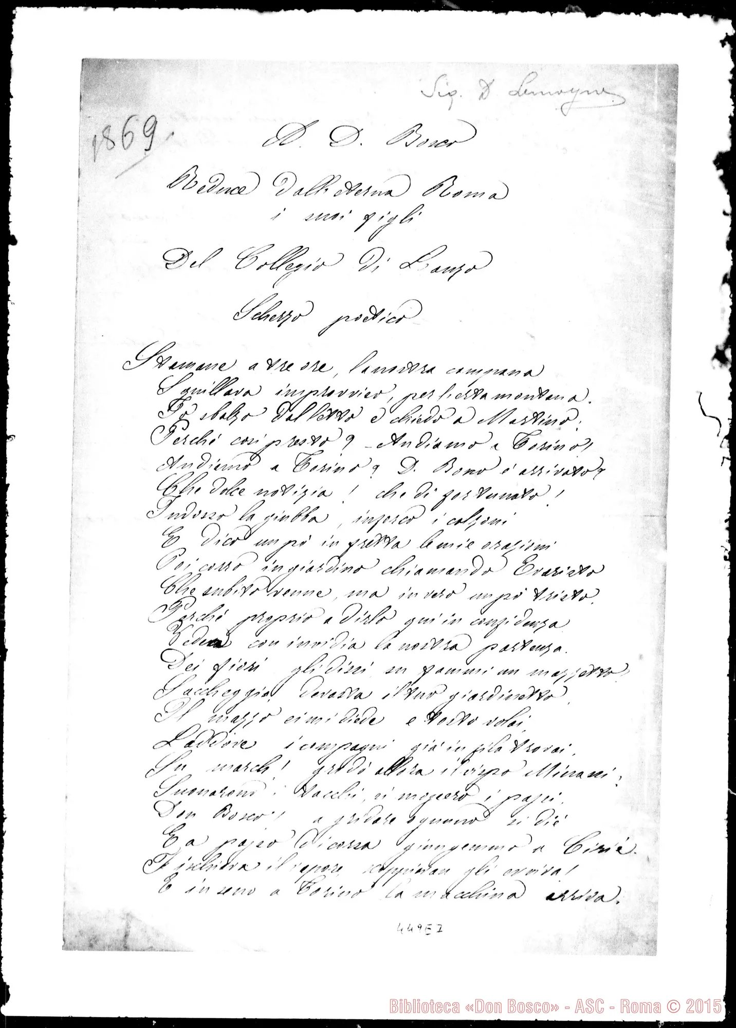 Fotogramma E 7 — Onoranze A D. Bosco in vita dall’anno 1853 al 1888