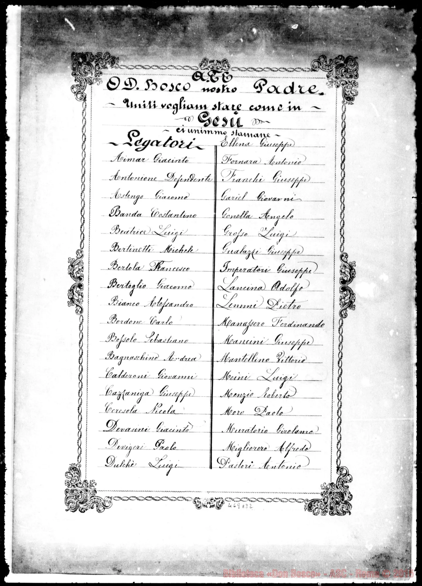 Fotogramma B 2 — Onoranze A D. Bosco in vita dall’anno 1853 al 1888