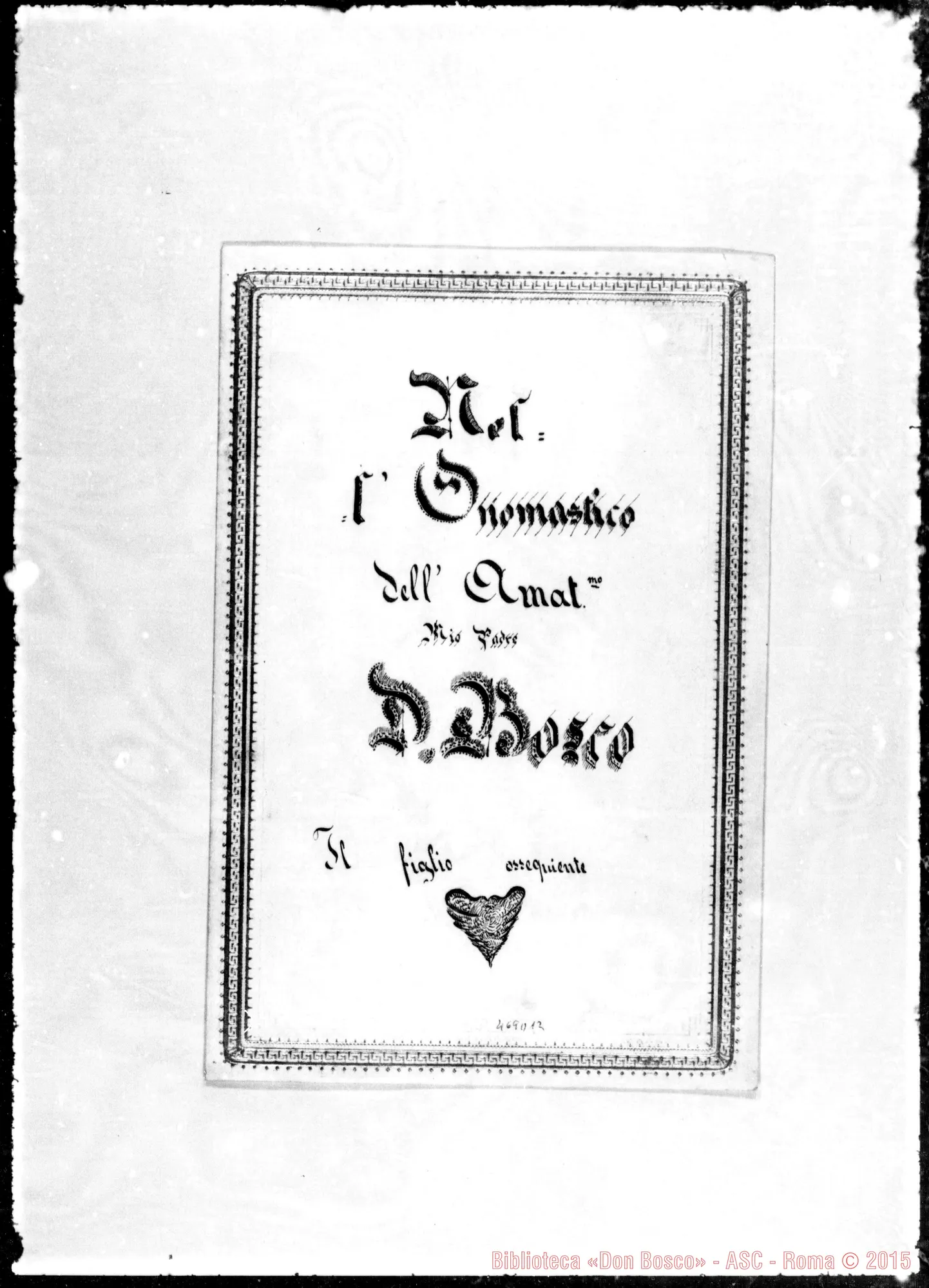 Fotogramma D 12 — Onoranze: Poesie e lettere d’augurio in ordine alfabetico