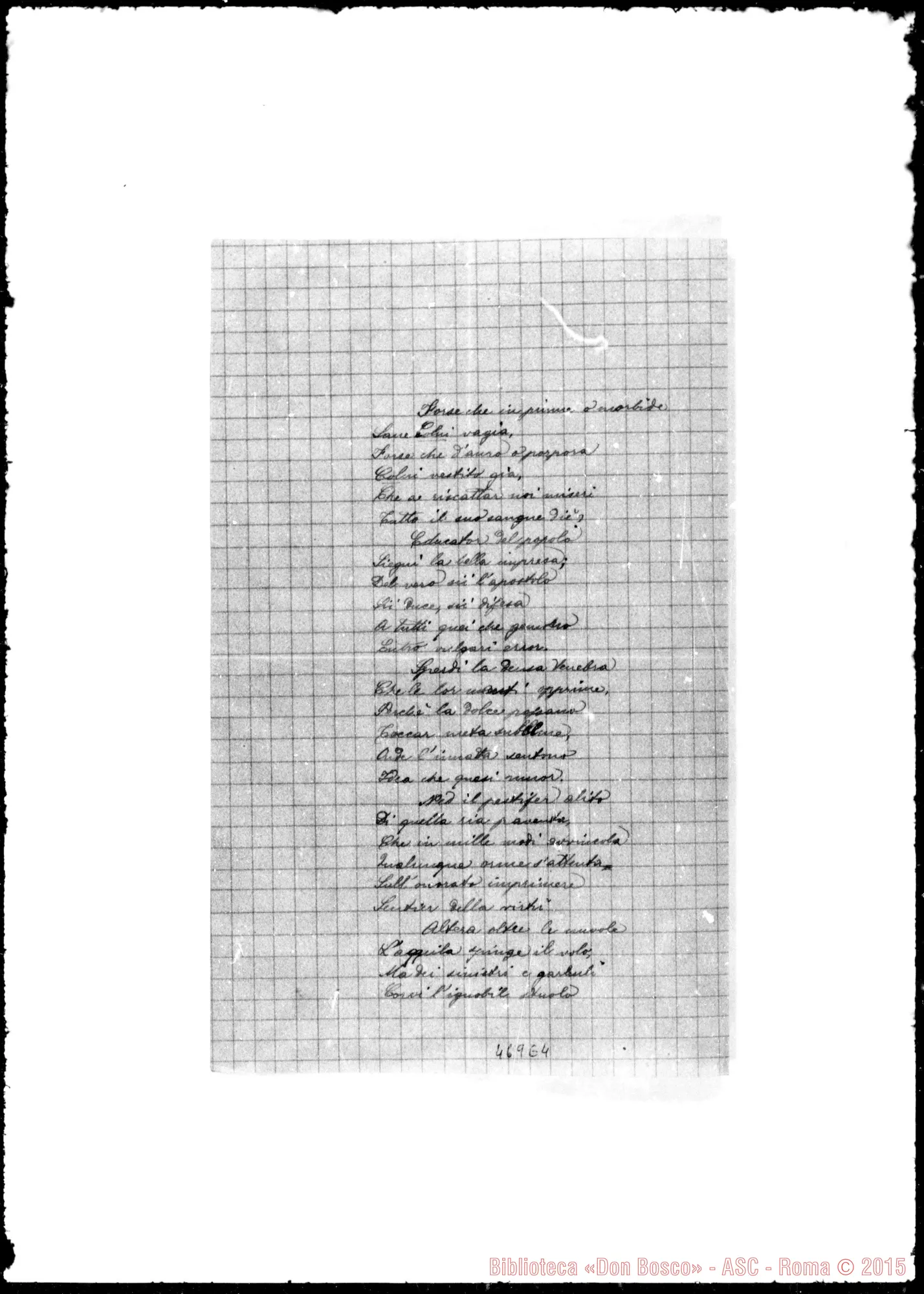 Fotogramma E 4 — Onoranze: Poesie e lettere d’augurio in ordine alfabetico