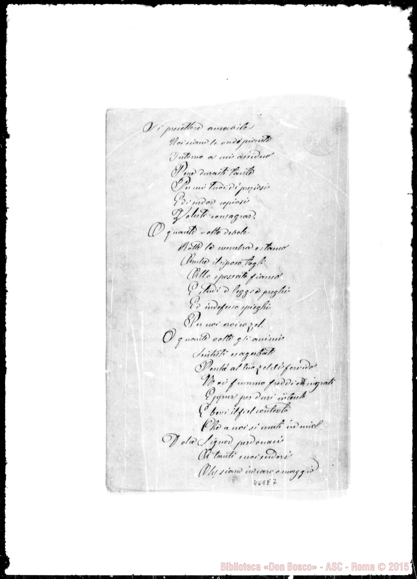 Fotogramma E 7 — Onoranze: Poesie e lettere d’augurio in ordine alfabetico