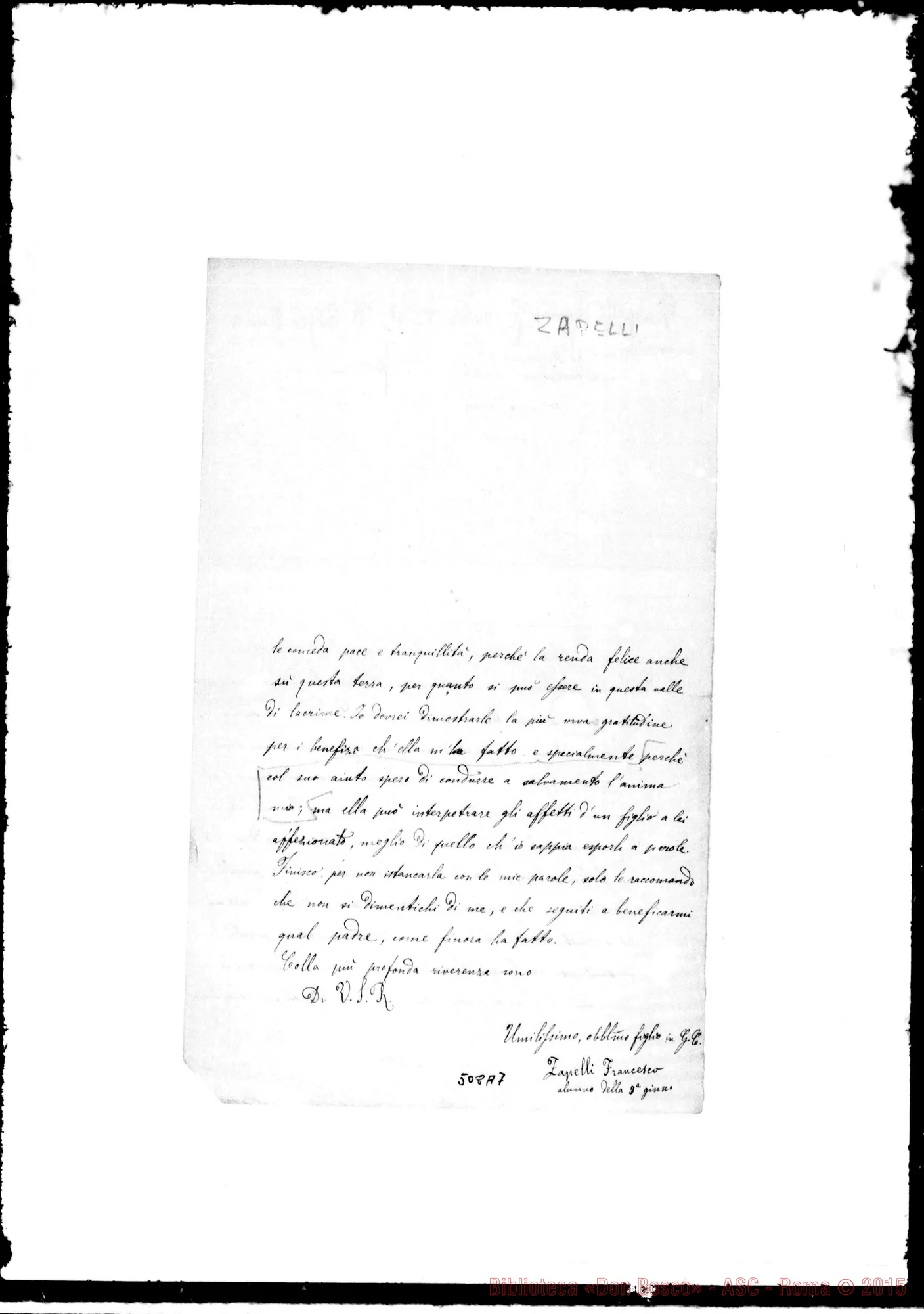 Fotogramma A 7 — Onoranze: Poesie e lettere d’augurio in ordine alfabetico