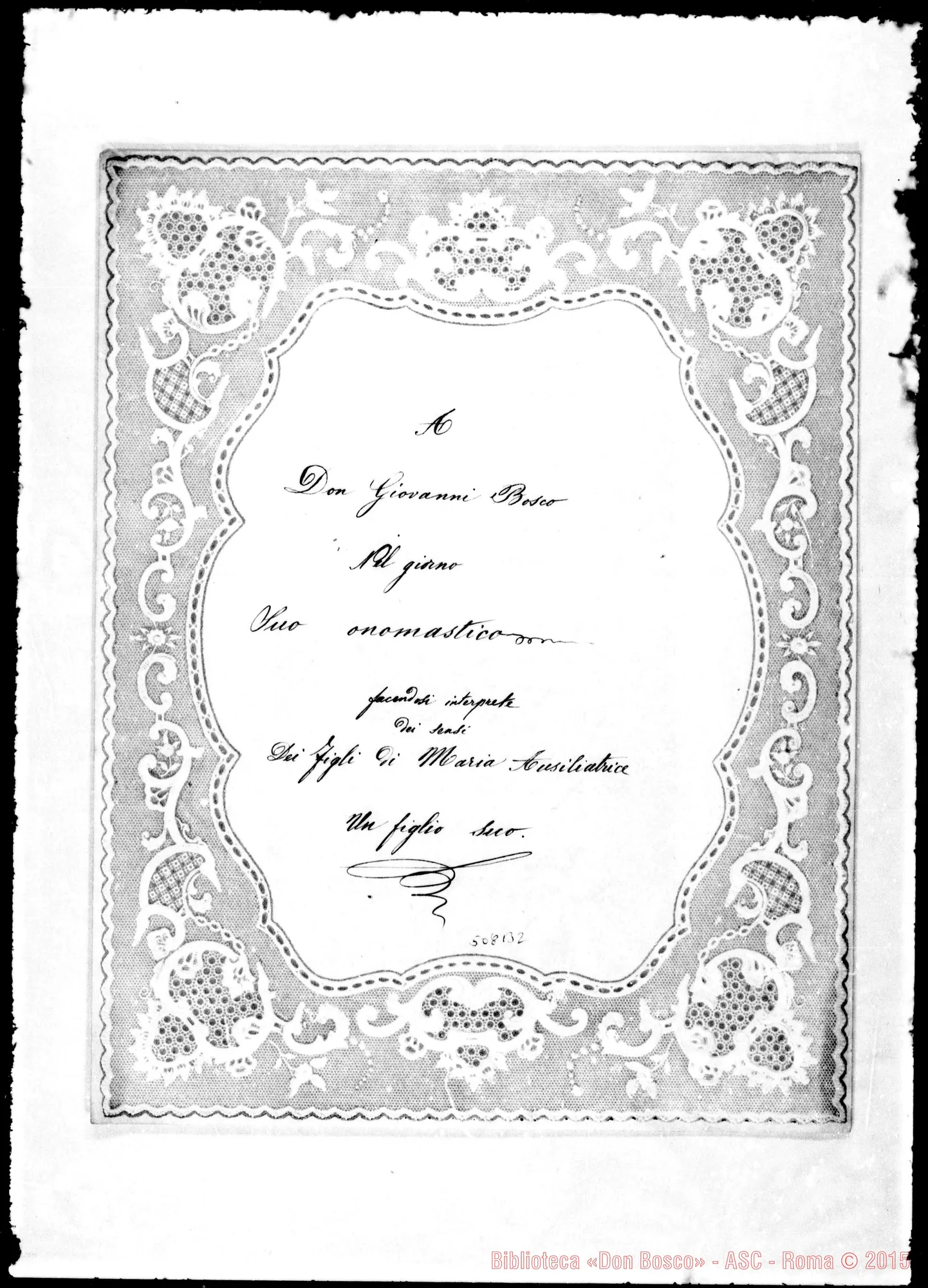 Fotogramma B 2 — Onoranze: Poesie e lettere d’augurio in ordine alfabetico