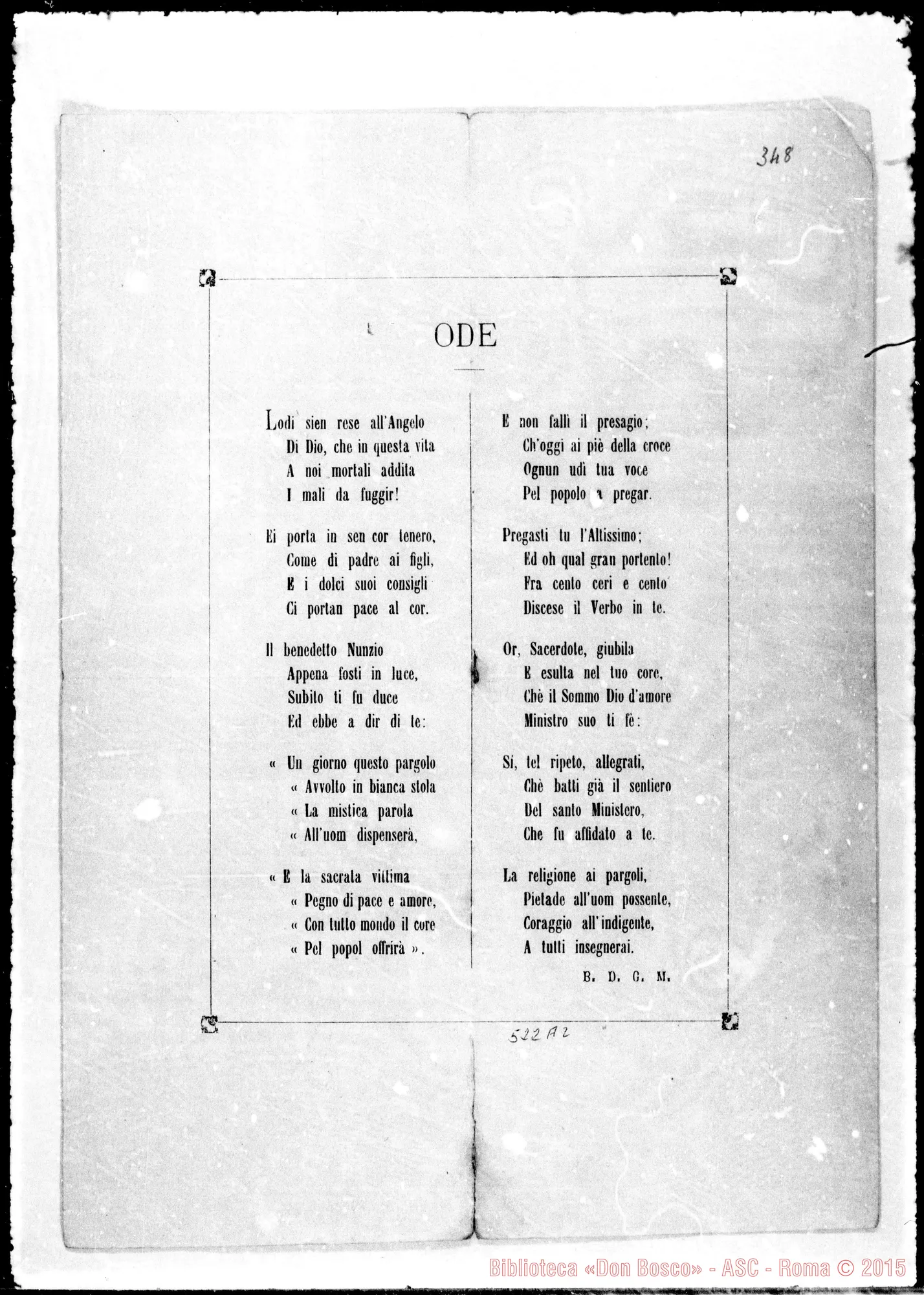 Fotogramma A 2 — Onoranze A D. Bosco. Diversi gruppi semplicemente numerati dall’ 1 al 352