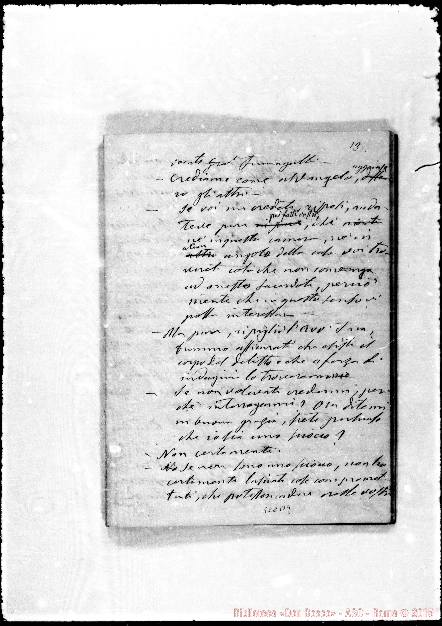 Fotogramma B 9 — (ASC 132) Sul nome «Autografi-perquisizioni»: PERQUISIZIONI Due quaderni interamente ms. Bosco