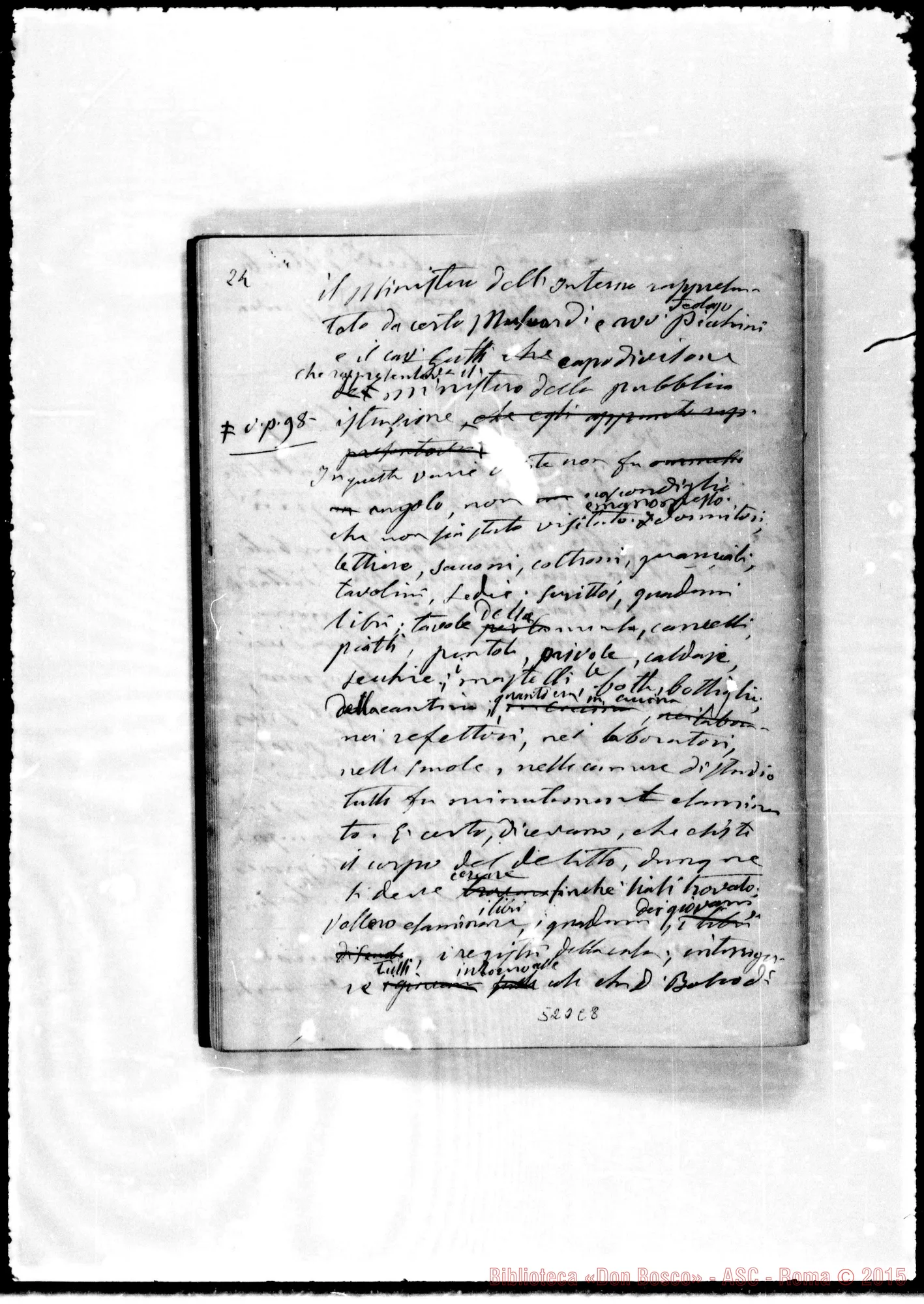 Fotogramma C 8 — (ASC 132) Sul nome «Autografi-perquisizioni»: PERQUISIZIONI Due quaderni interamente ms. Bosco