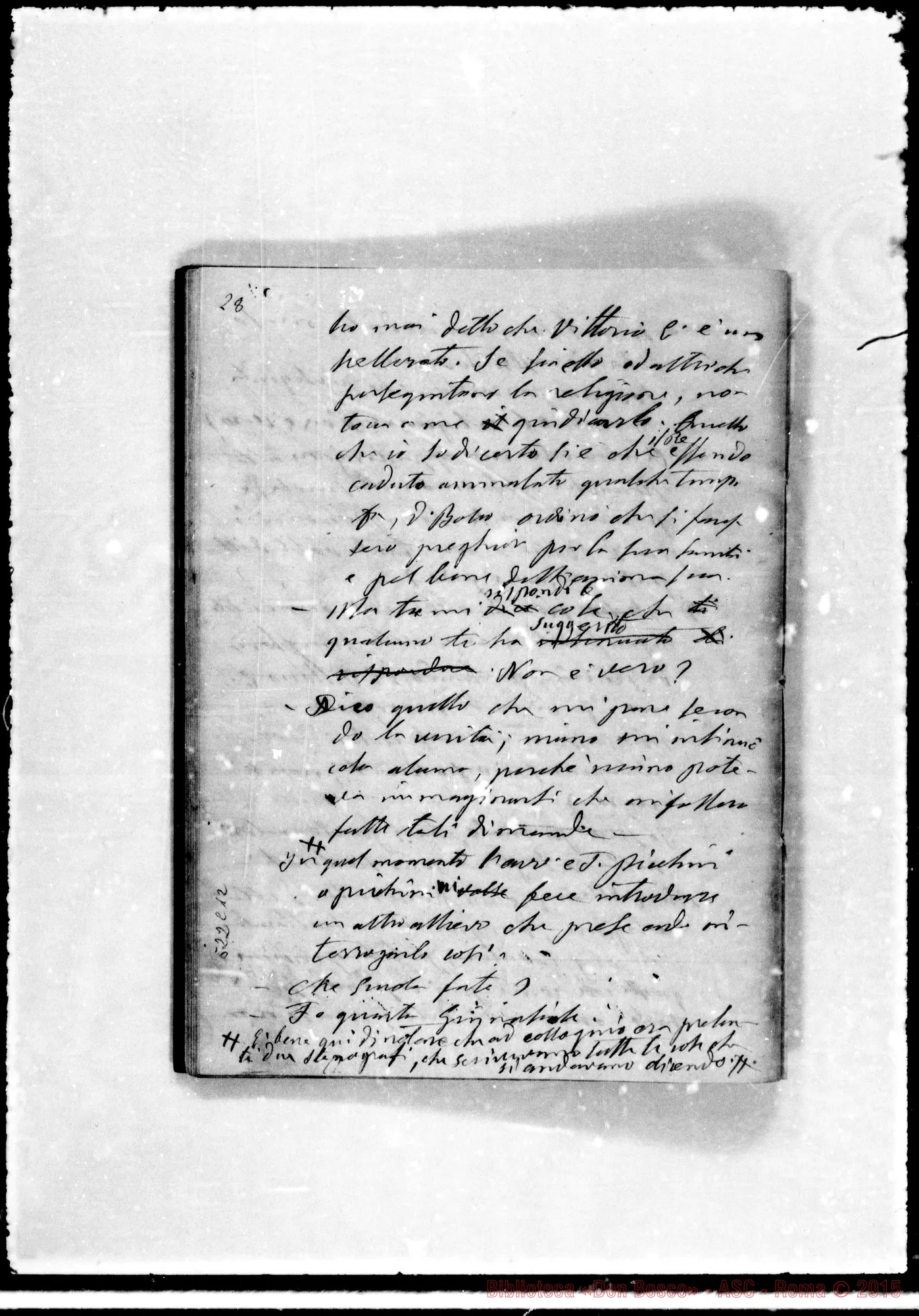 Fotogramma C 12 — (ASC 132) Sul nome «Autografi-perquisizioni»: PERQUISIZIONI Due quaderni interamente ms. Bosco