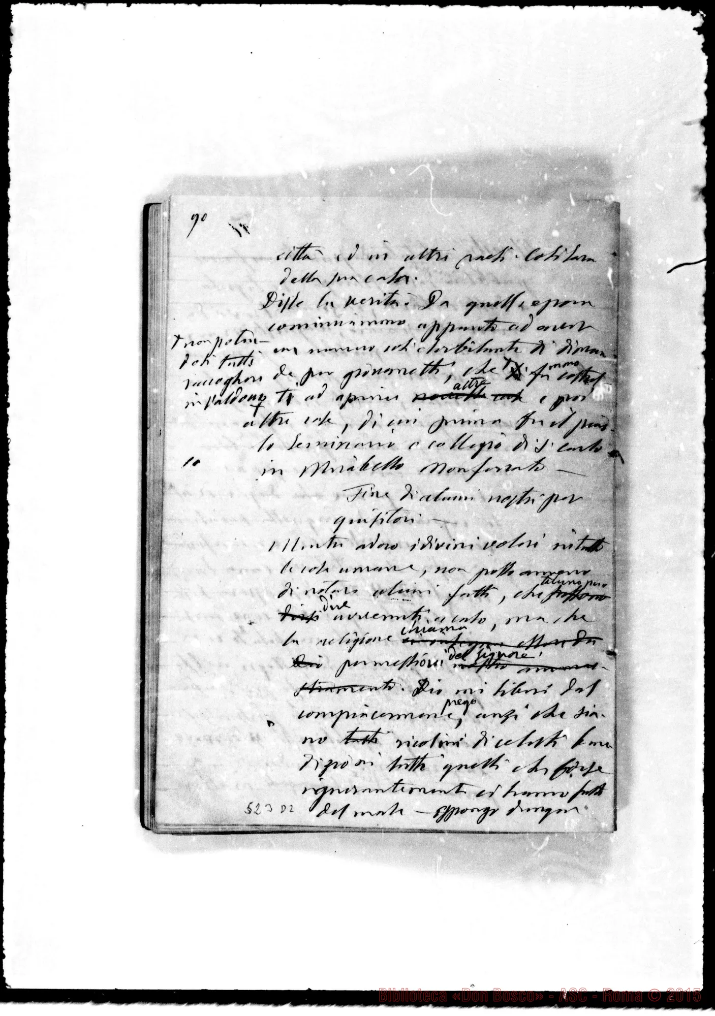 Fotogramma D 2 — (ASC 132) Sul nome «Autografi-perquisizioni»: PERQUISIZIONI Due quaderni interamente ms. Bosco