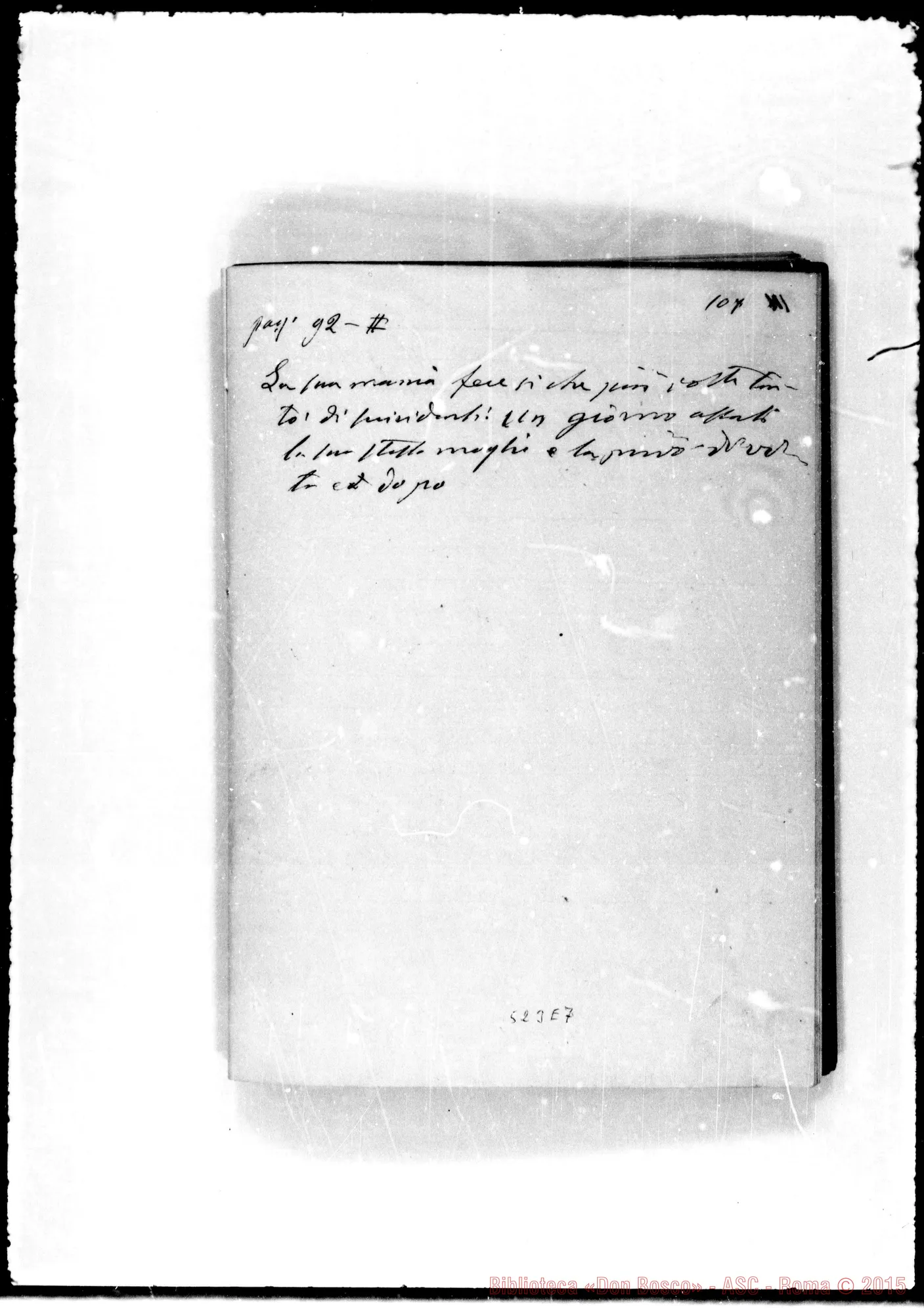 Fotogramma E 7 — (ASC 132) Sul nome «Autografi-perquisizioni»: PERQUISIZIONI Due quaderni interamente ms. Bosco