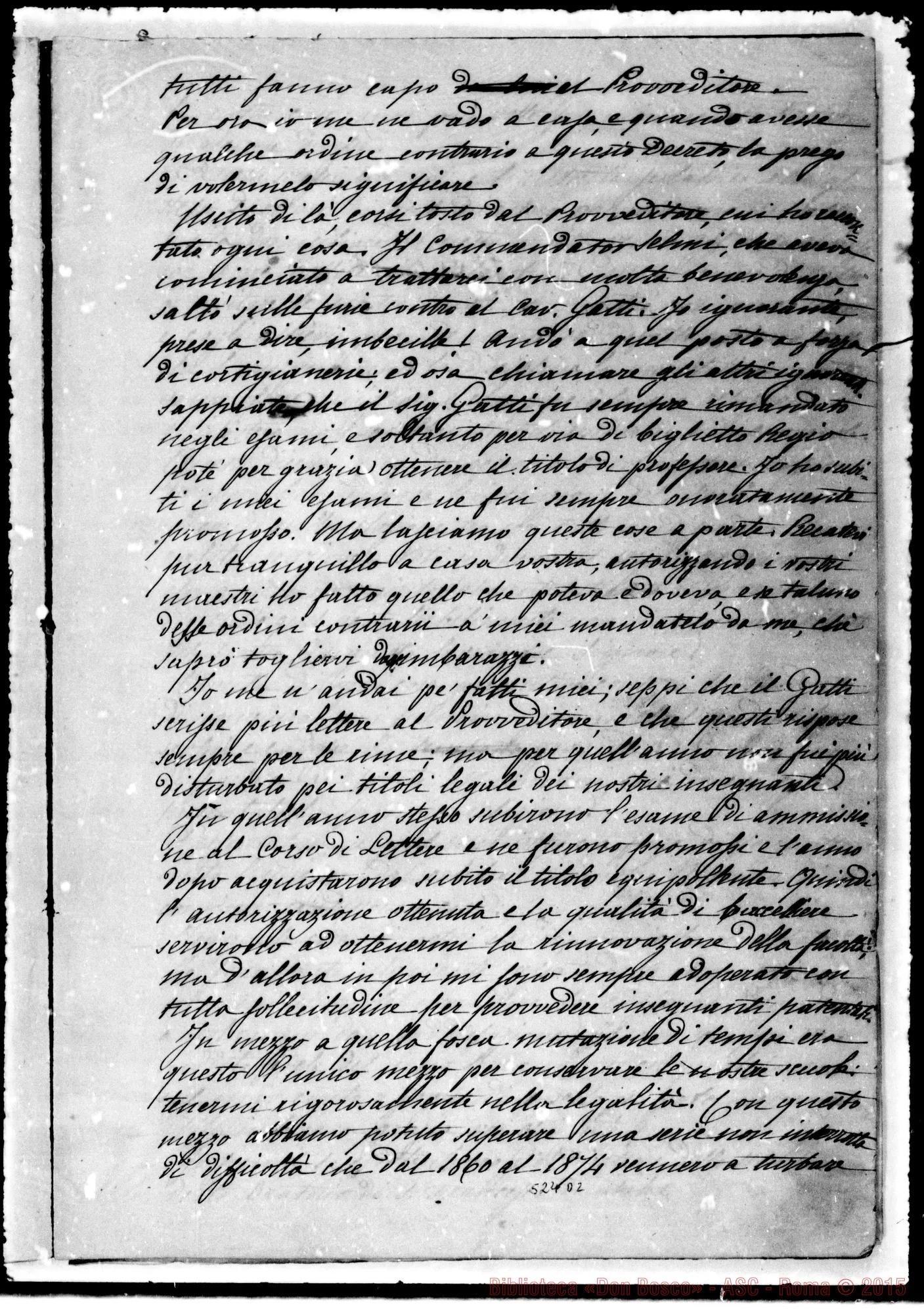 Fotogramma D 2 — «Le Perquisizioni». Copia ms. in due quaderni