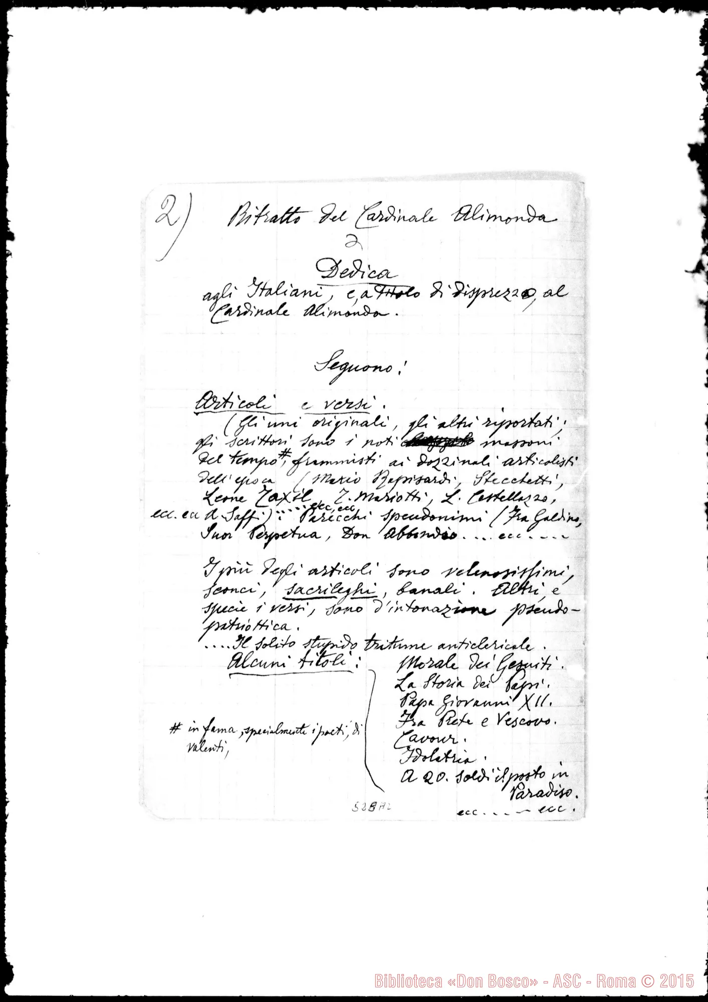 Fotogramma A 2 — Strenna anticlericale. Antologia