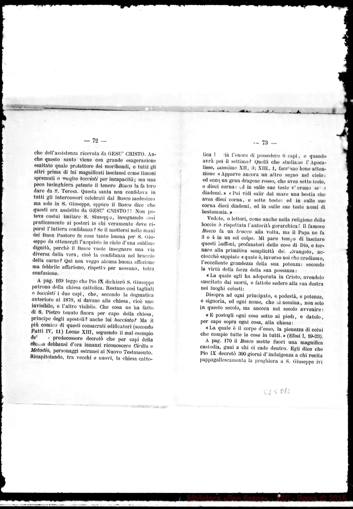Fotogramma D 12 — Stampato: «Le Boccie di Don Bosco». Torre Pellice