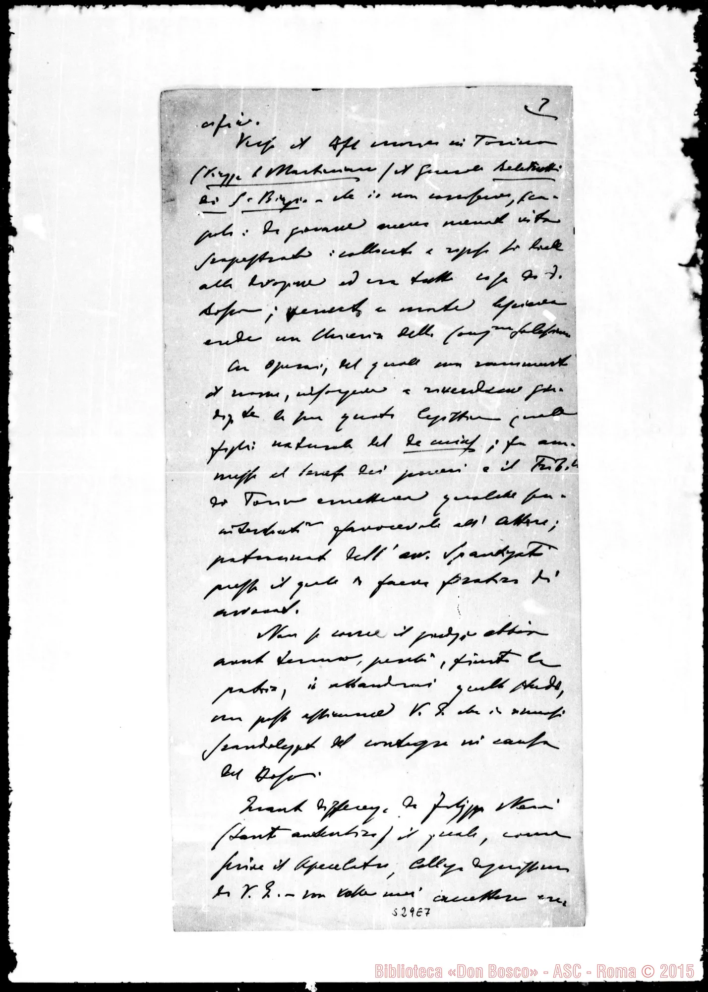 Fotogramma E 7 — Accusani Fabrizio: Lettera al Card. N.N.