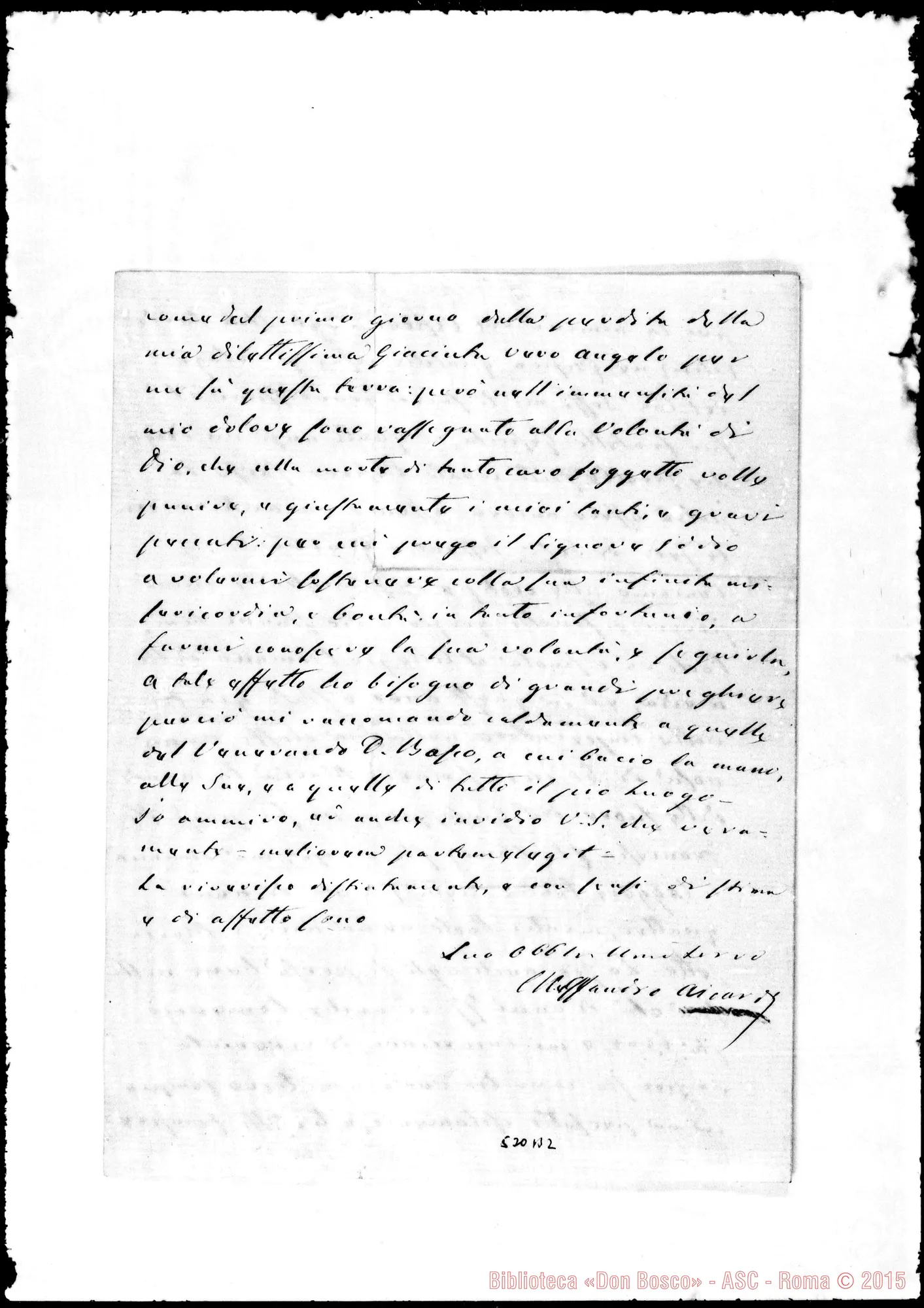 Fotogramma B 2 — Lettera al Cavaliere Oreglia Federico
