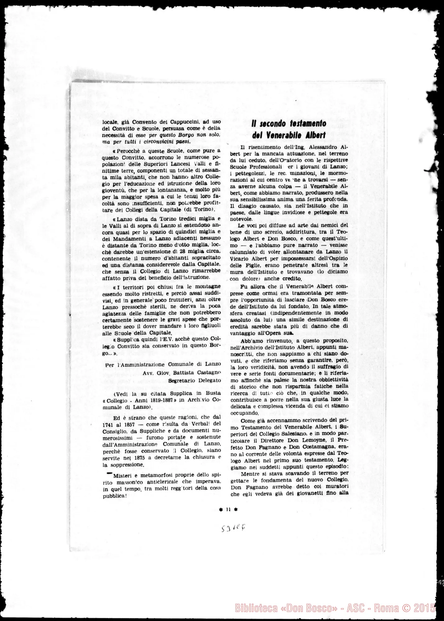 Fotogramma C 6 — «Ciò che i documenti d’archivio…» Giuseppe Ponchia