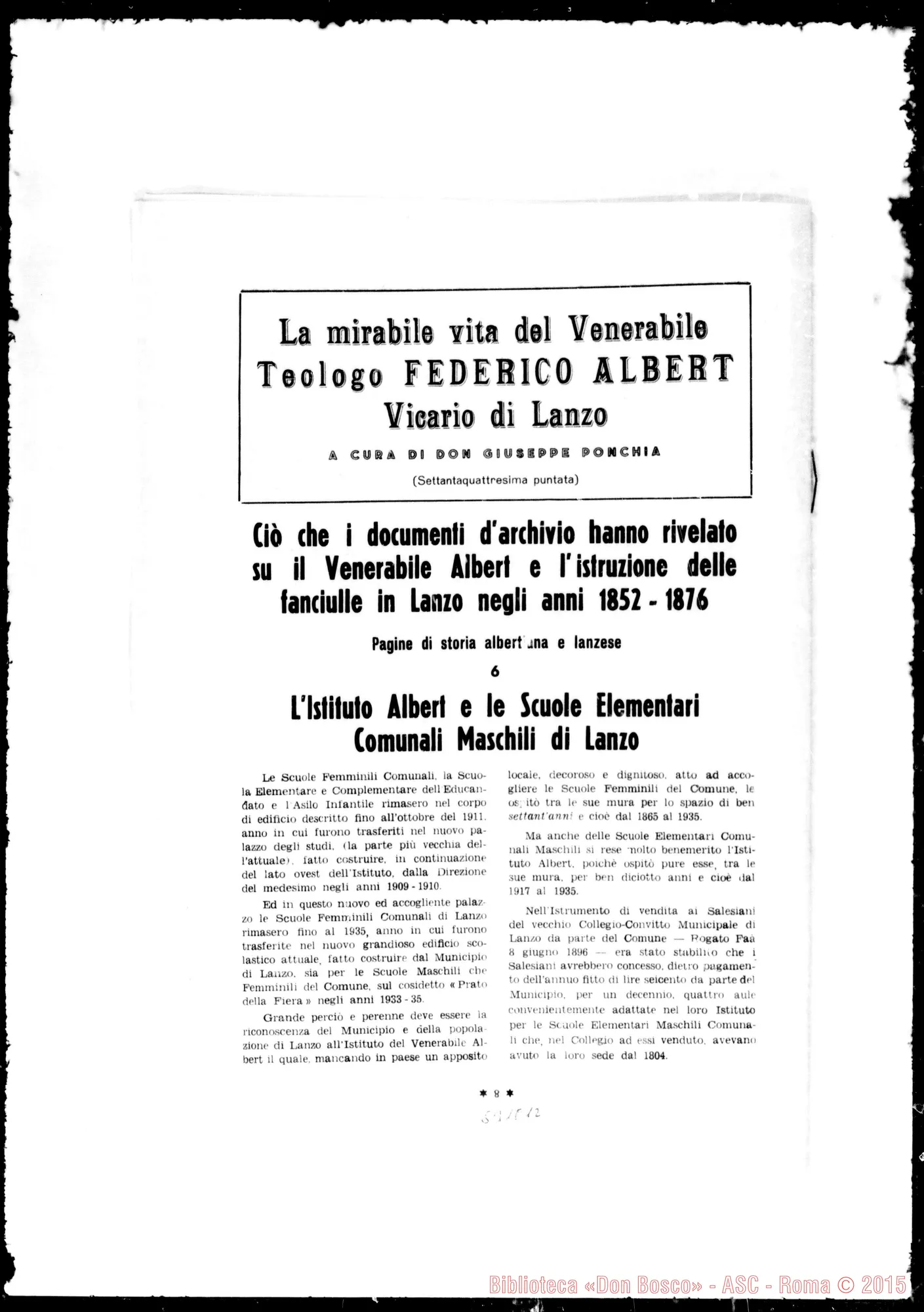 Fotogramma E 12 — Pagine di storia albertina E lanzese.