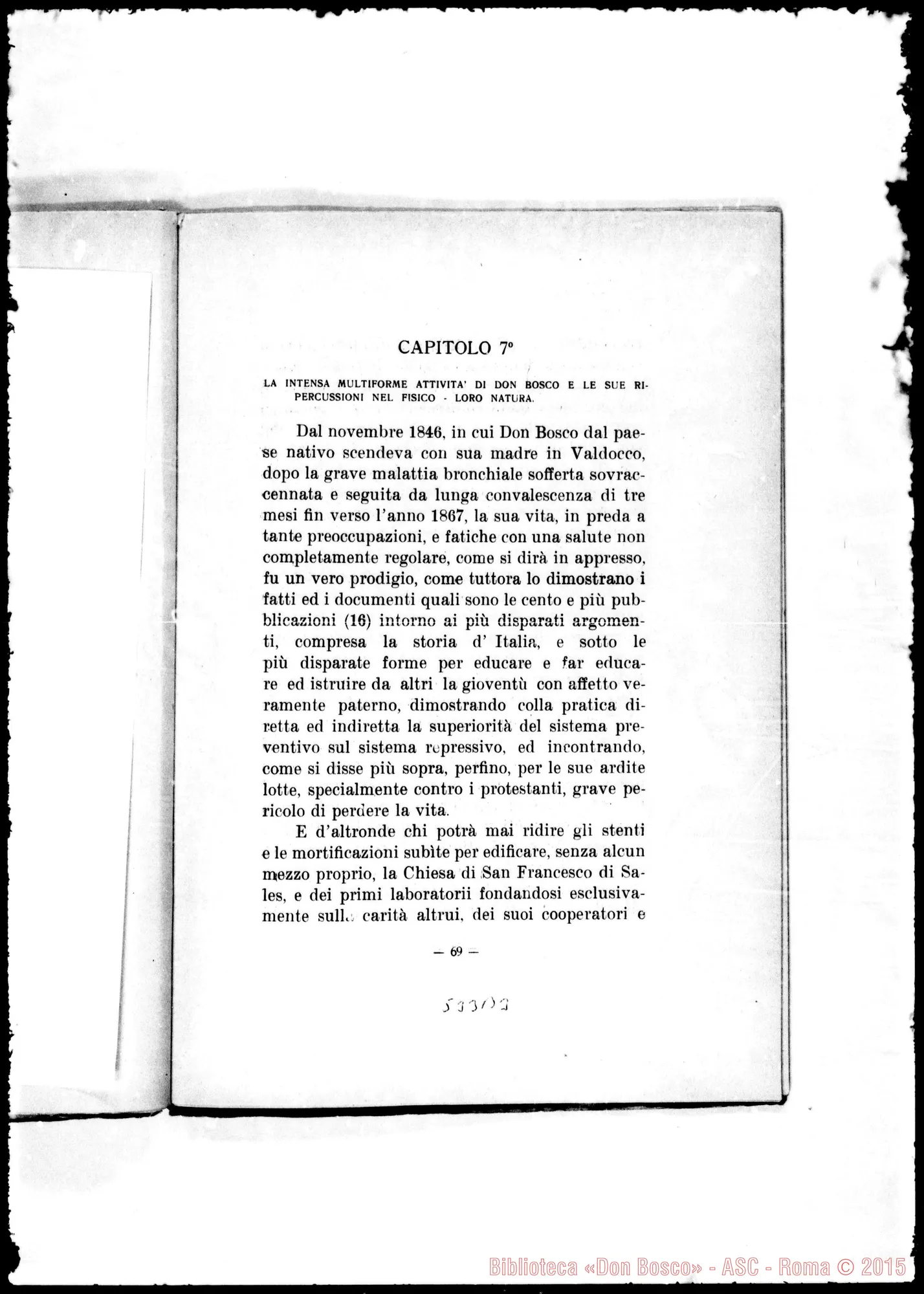 Fotogramma B 3 — «Chi era D. Bosco». Biografia Fisio-Psico-Patologica. Albertotti