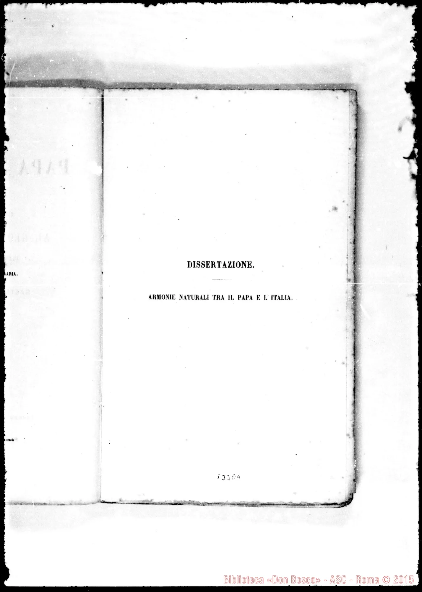 Fotogramma E 4 — Alimonda Gaetano, Card. (1818-1891). Scritti: «li Papa in Italia»…