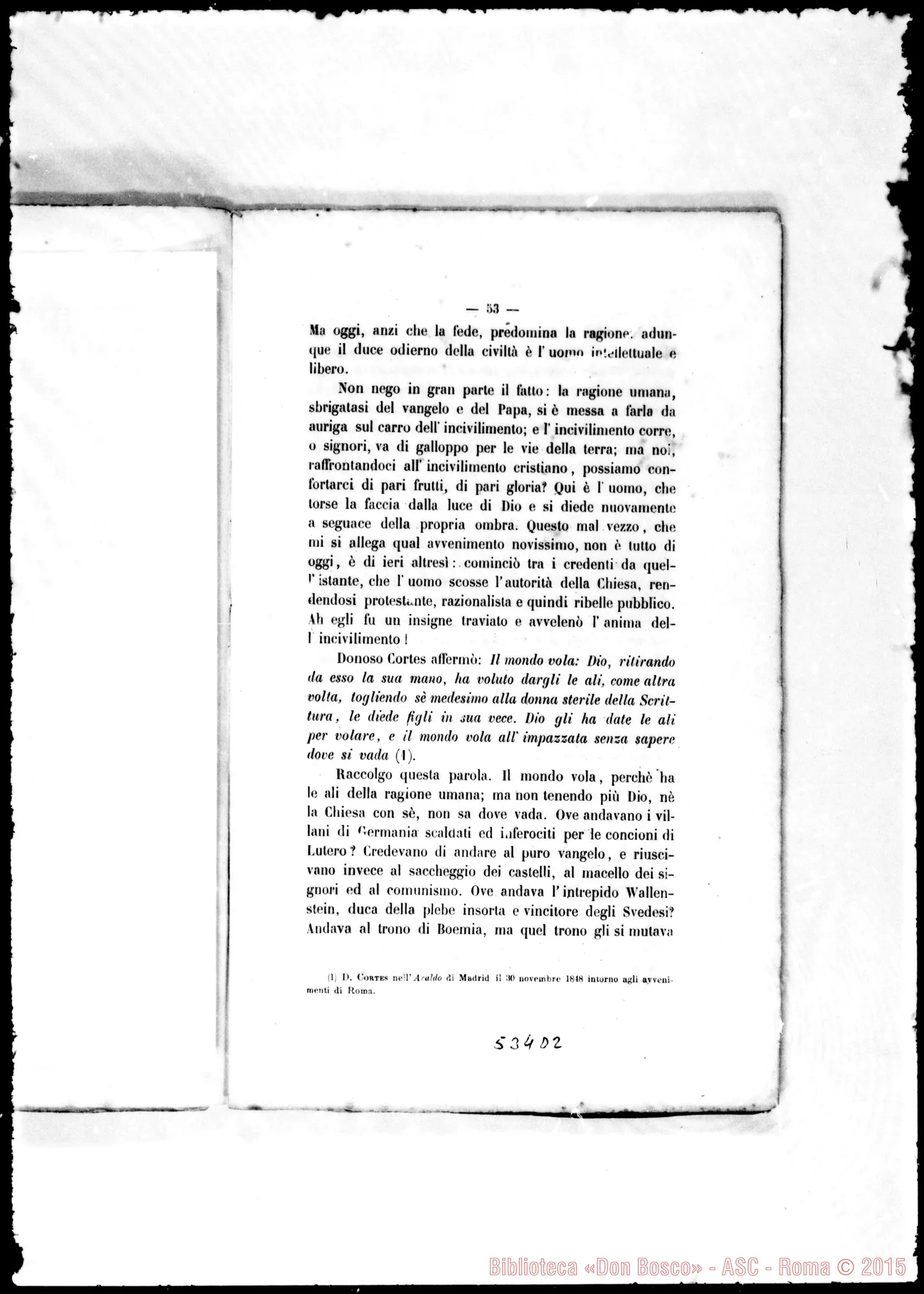 Fotogramma D 2 — Alimonda Gaetano, Card. (1818-1891). Scritti: «li Papa in Italia»…