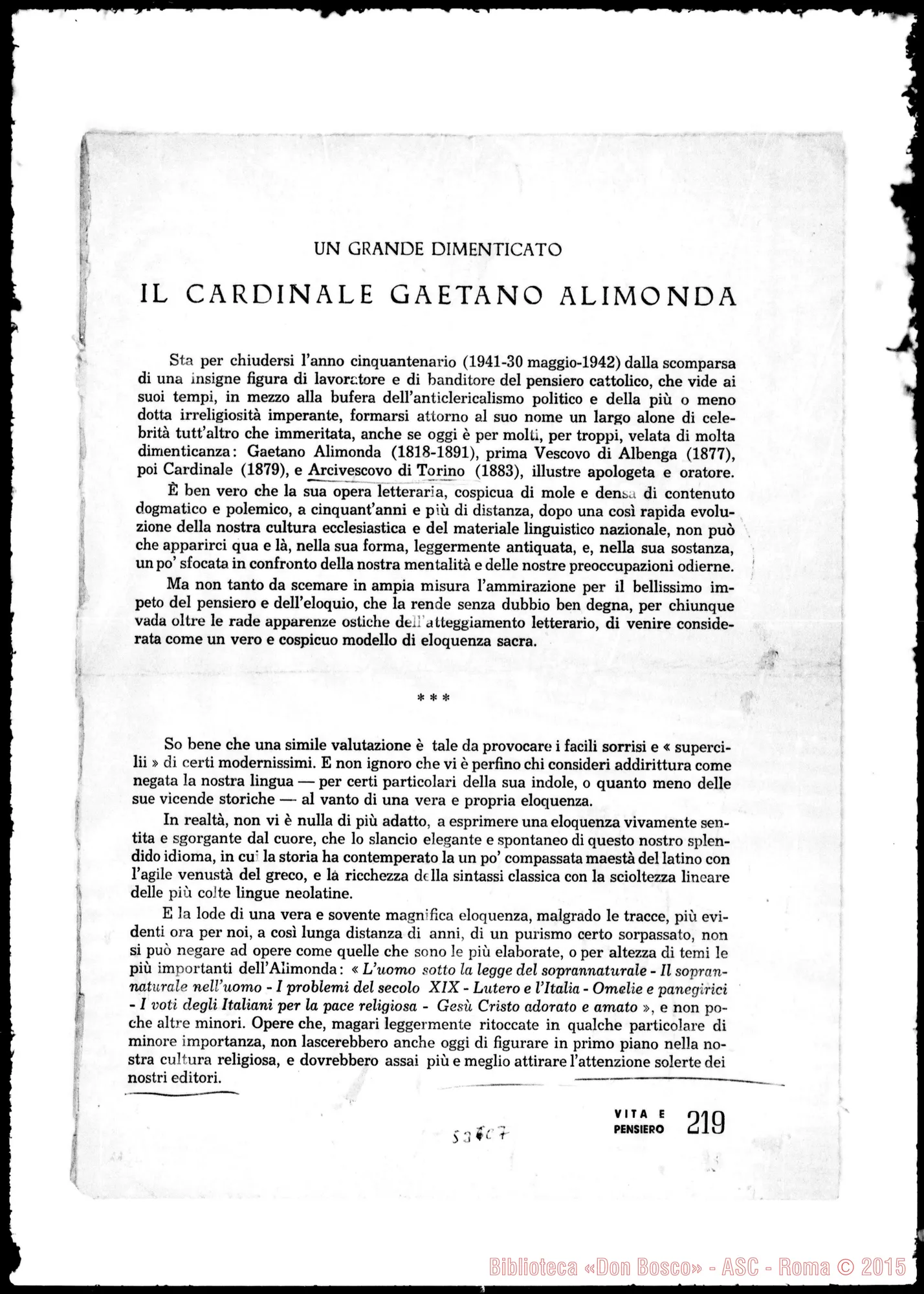 Fotogramma C 7 — Un grande dimenticato: Il Cardinale Gaetano A. Stampato