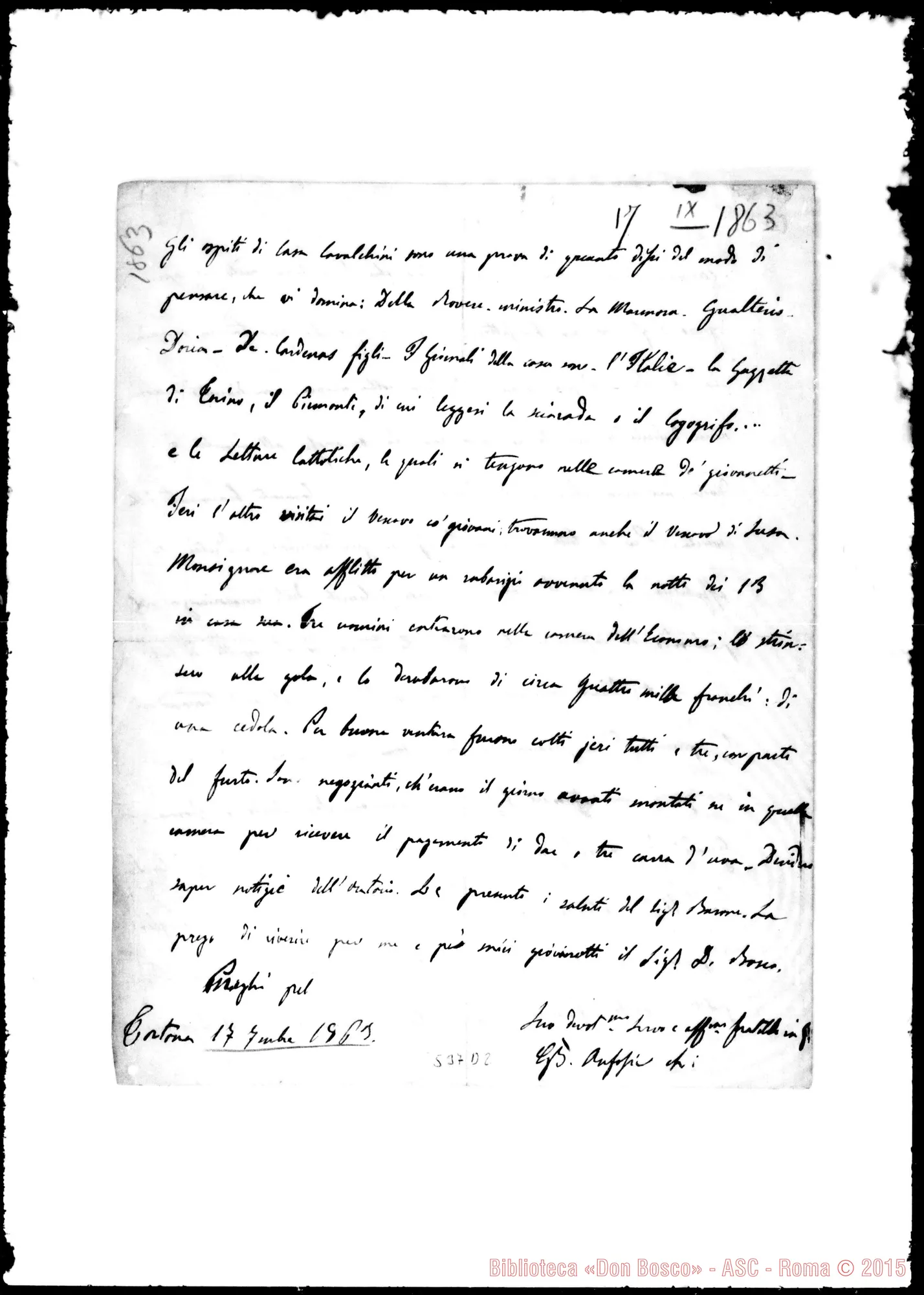 Fotogramma D 2 — Lettera: Anfossi-Cav. Oreglia