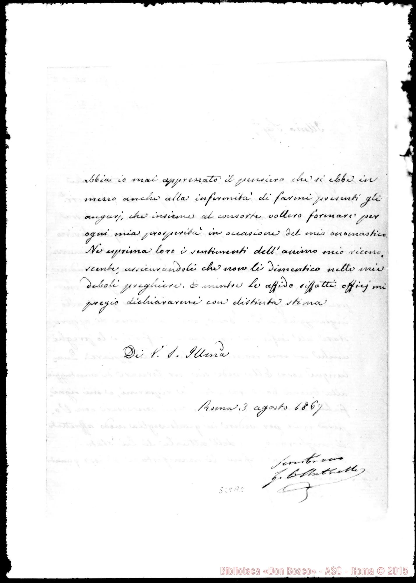 Fotogramma A 3 — Antonelli Giacomo, card. Lettera: Antonelli-Cav. Oreglia Federico