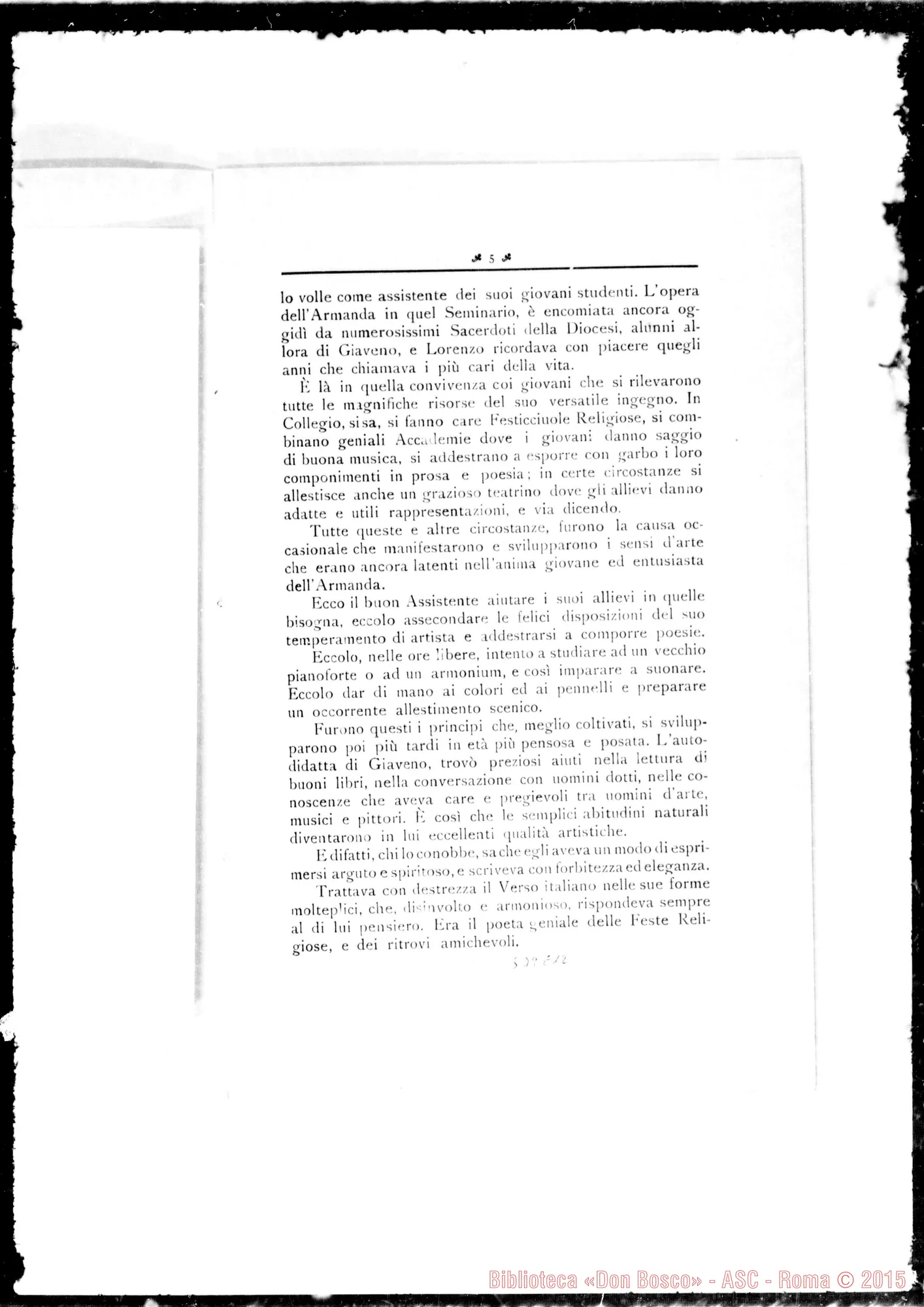 Fotogramma E 12 — Armanda Lorenzo, sac. (1859-1918). Elogio Funebre
