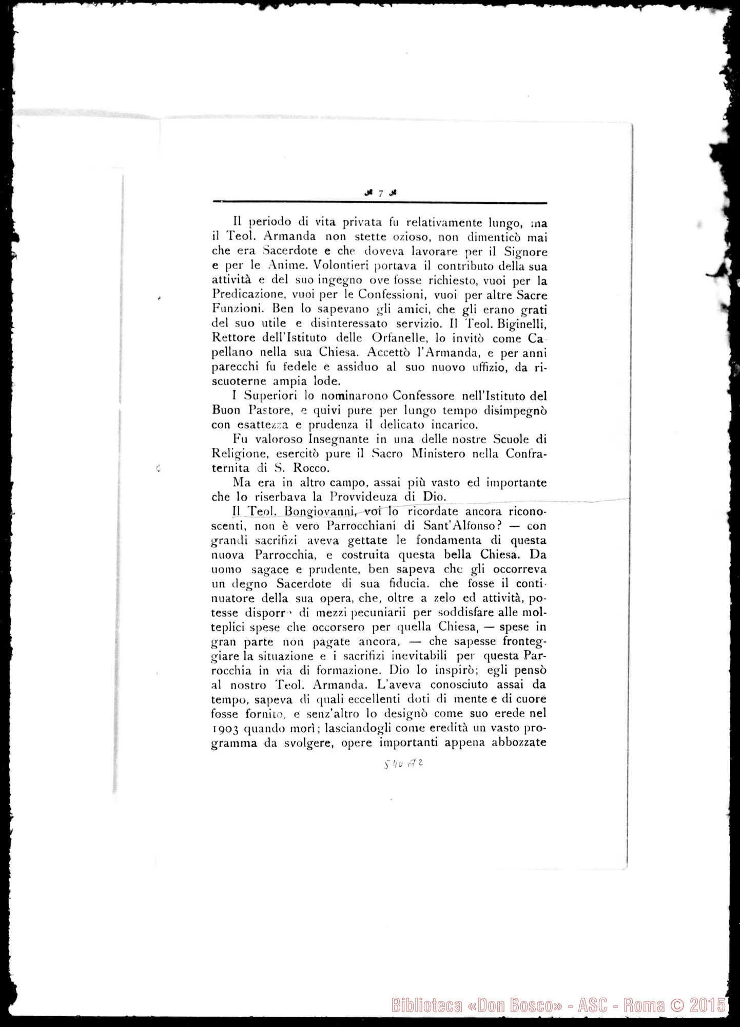 Fotogramma A 2 — Armanda Lorenzo, sac. (1859-1918). Elogio Funebre