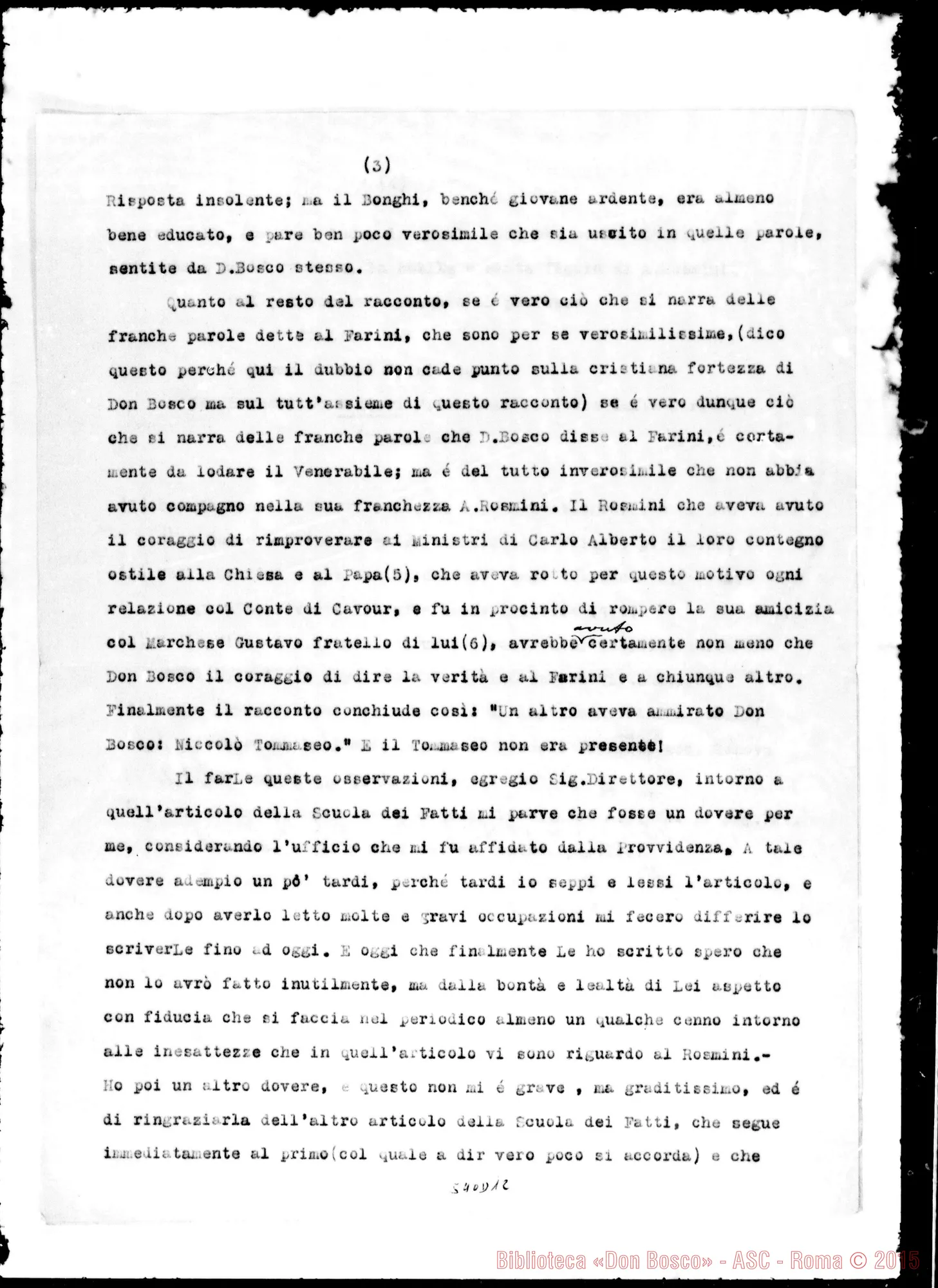 Fotogramma D 12 — Precisazioni intorno A un fatto delle M.B.