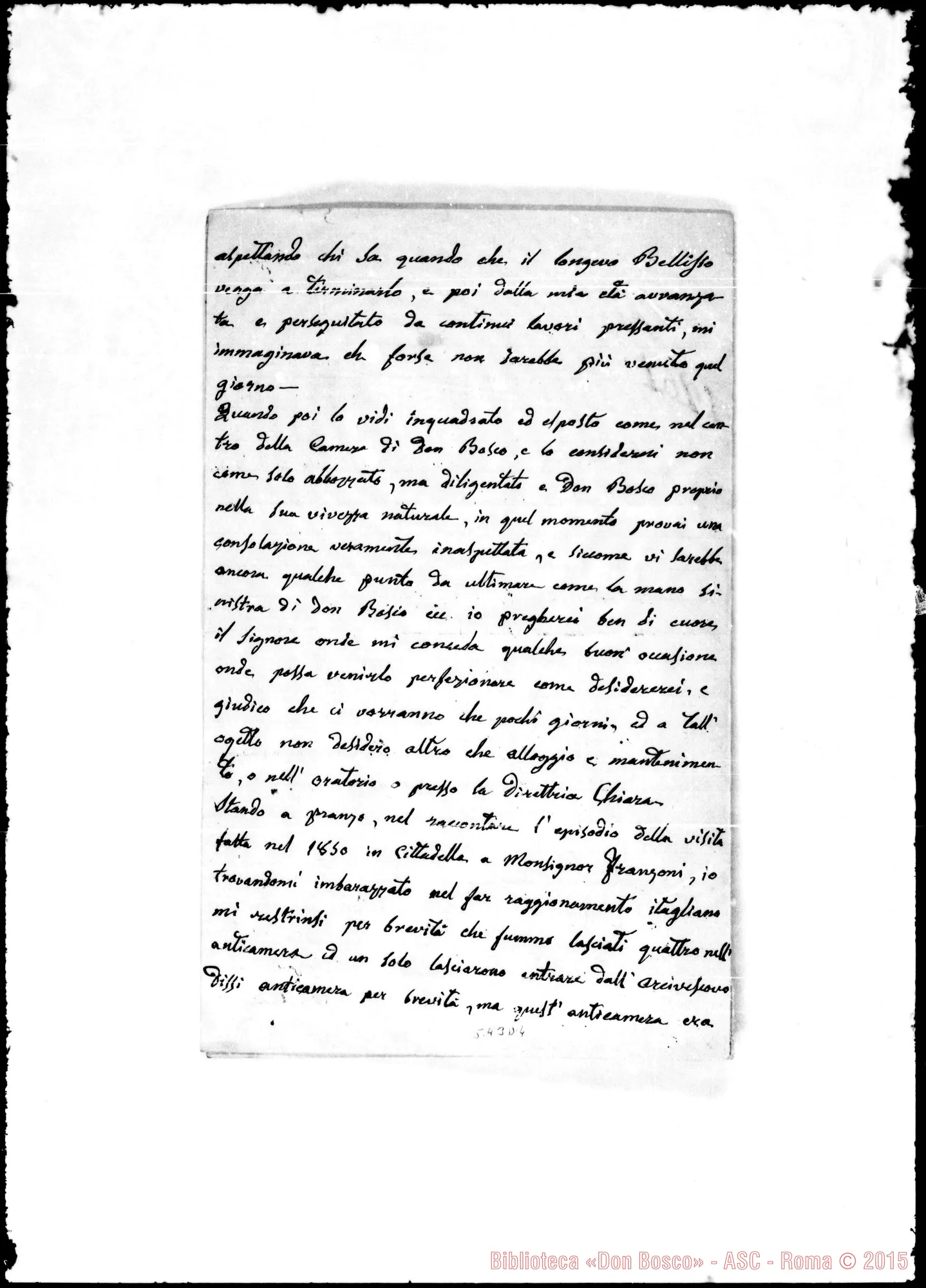 Fotogramma D 4 — Bellisio Bartolomeo, pittore. Lettere: Bellisio-Rua