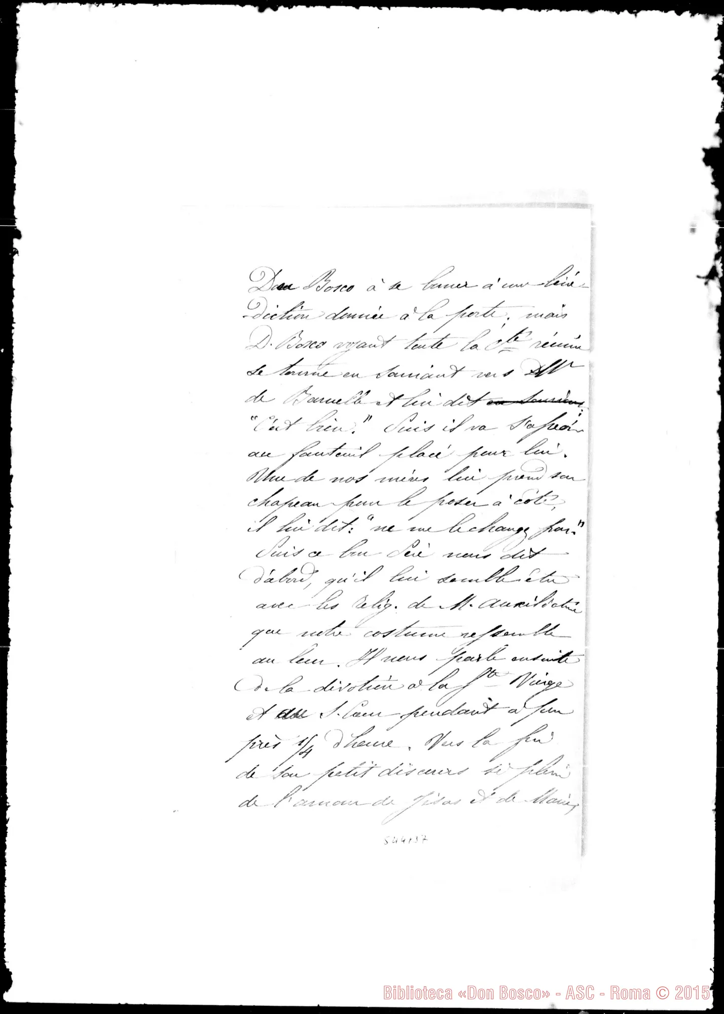 Fotogramma B 7 — Benedettine di Parigi. Lettera: Scolastique-Mon Révérend Pére