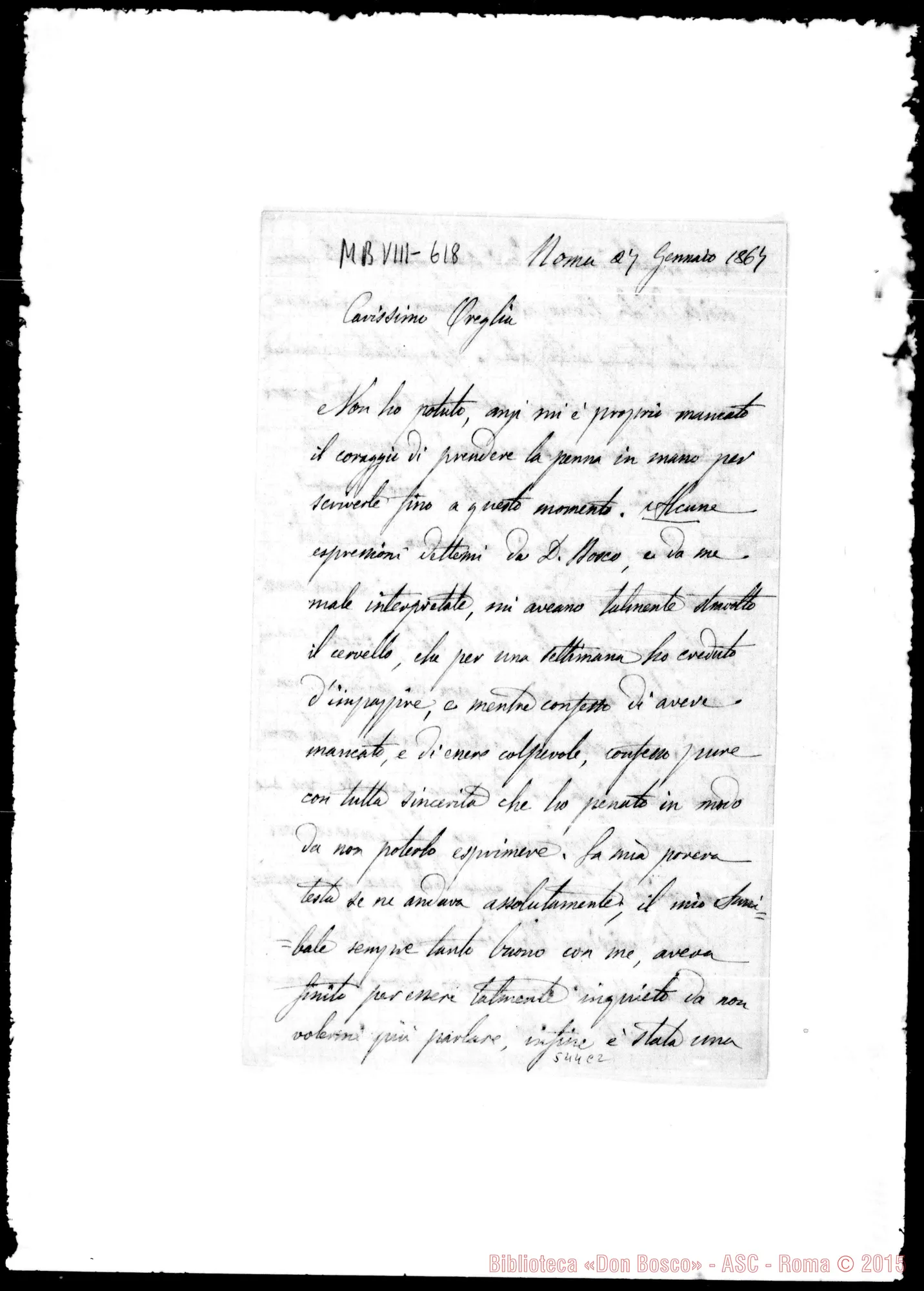 Fotogramma C 2 — Bentivoglio Anna, contessa. Lettere: Anna Bentivoglio-Cav. Oreglia Federico