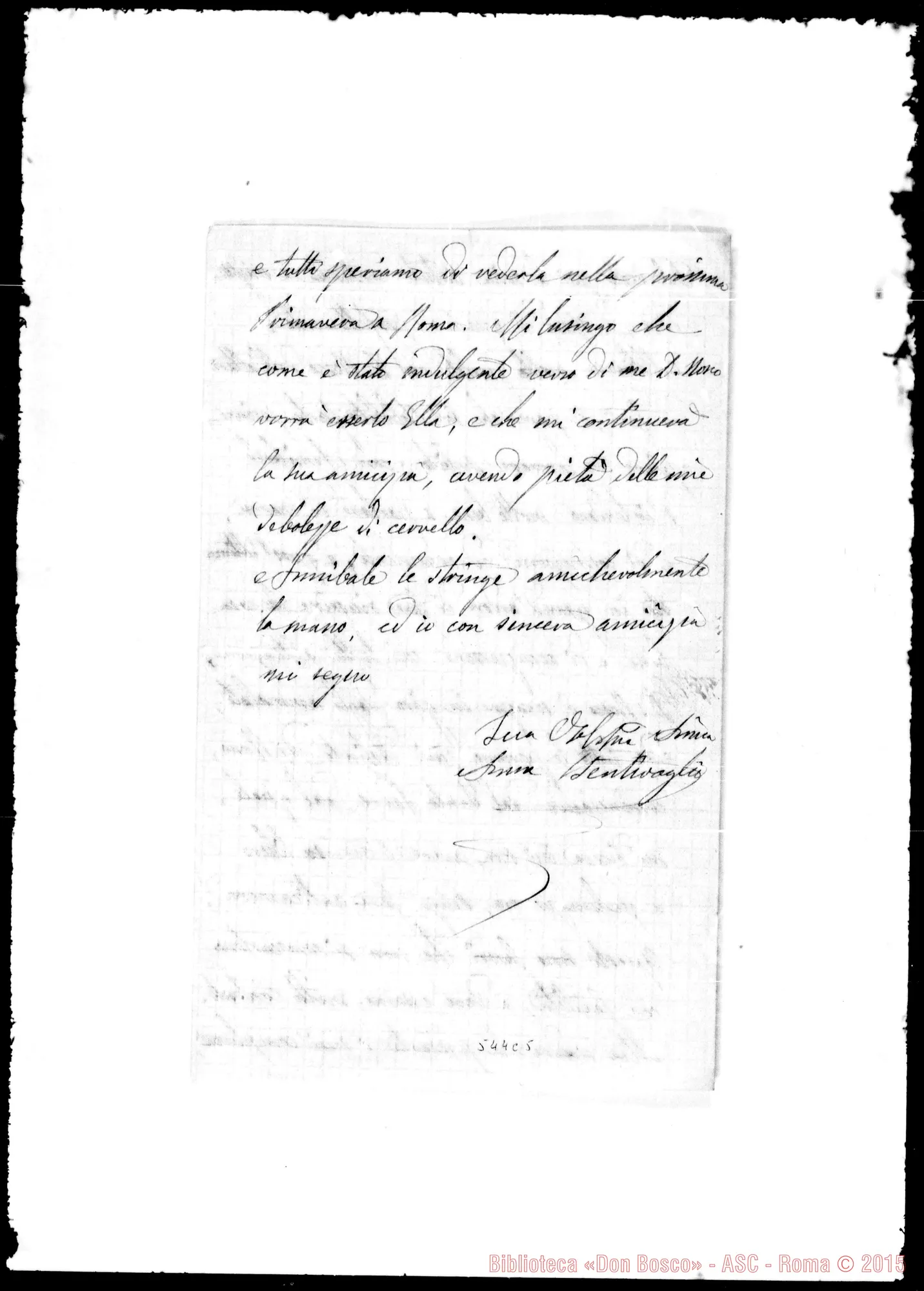 Fotogramma C 5 — Bentivoglio Anna, contessa. Lettere: Anna Bentivoglio-Cav. Oreglia Federico