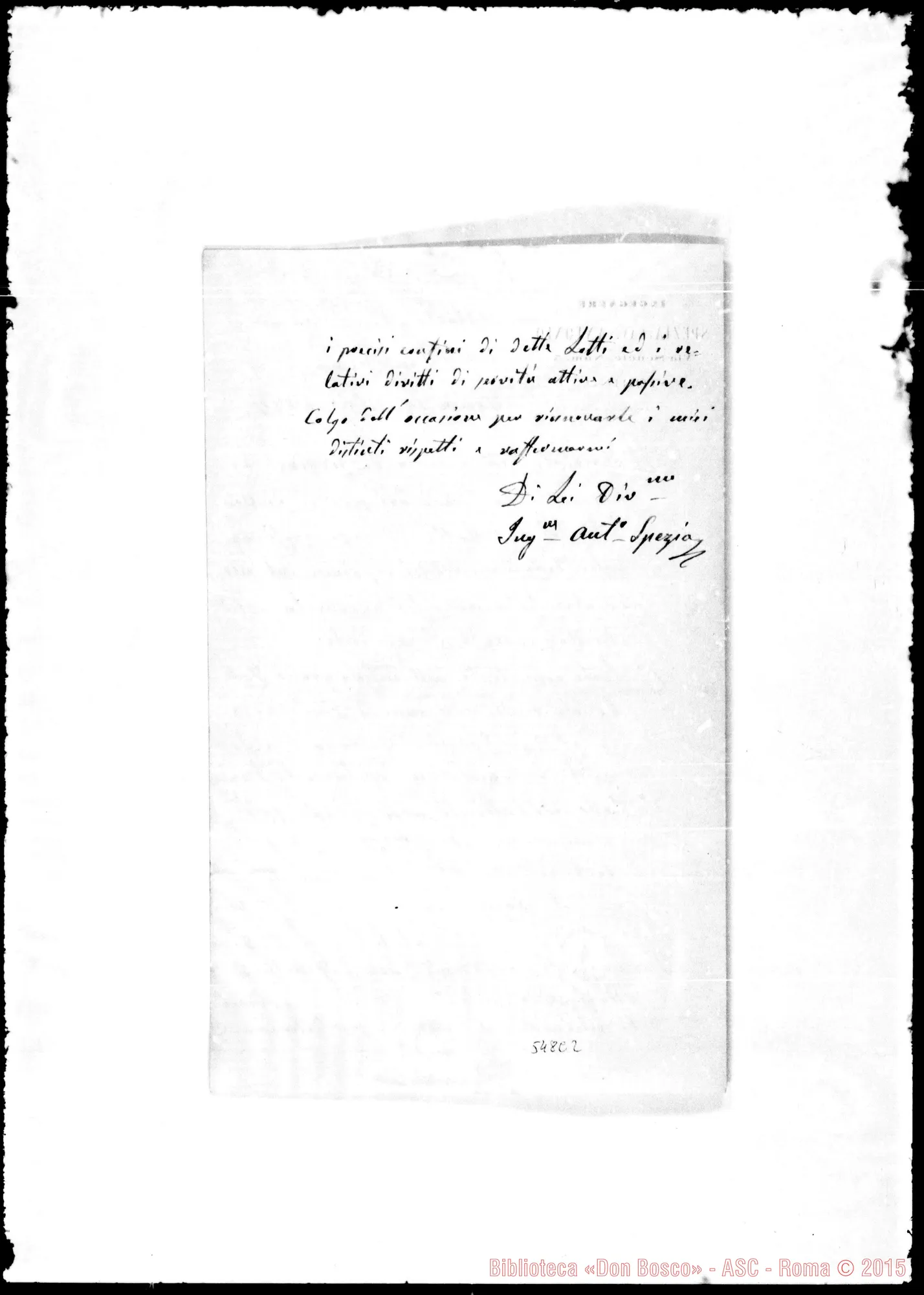Fotogramma C 2 — Lettera: Antonio Spezia-Rua