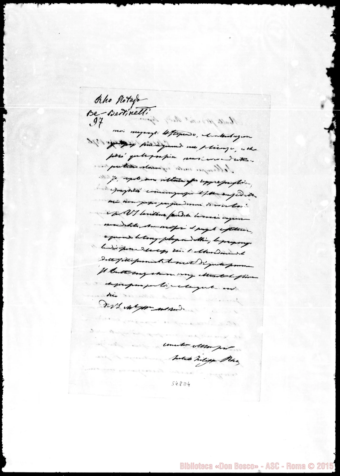 Fotogramma D 4 — Rho, notaio-Molto Rev.do Signore