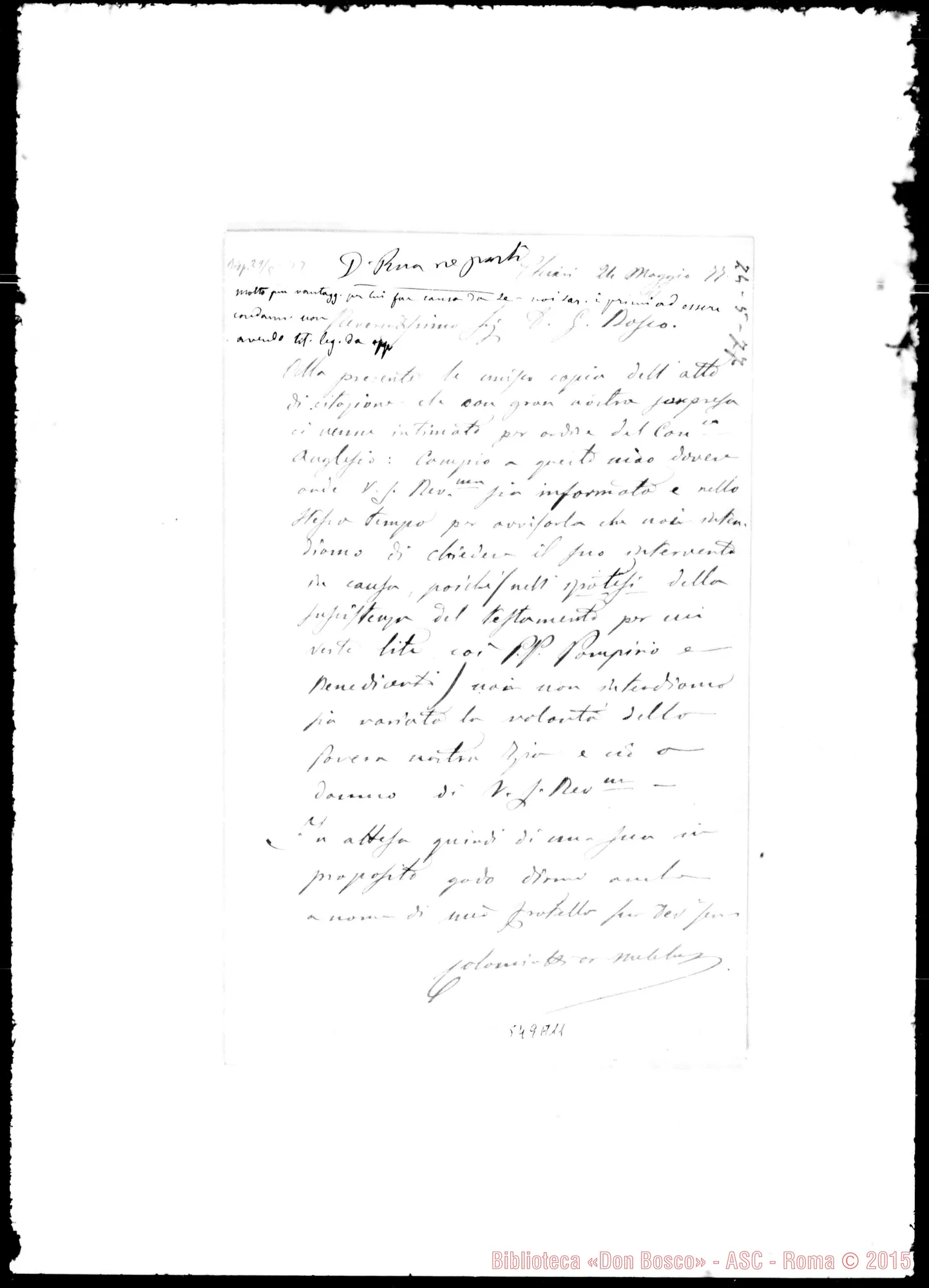 Fotogramma A 11 — Colomiato-Bosco. Autogr. Bosco