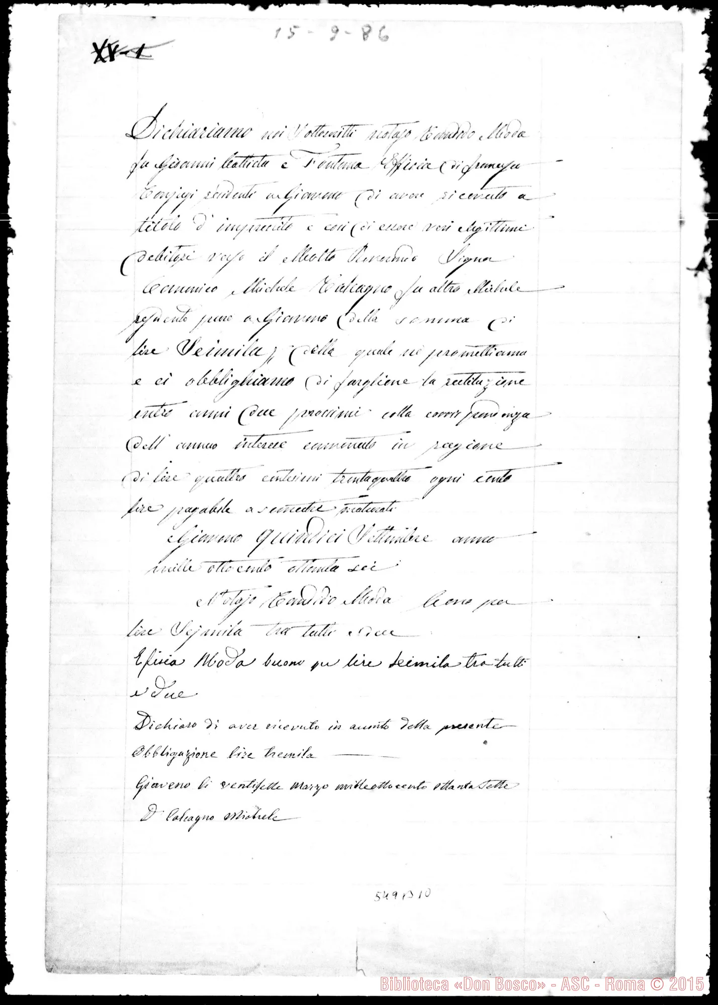 Fotogramma B 10 — Dichiarazione