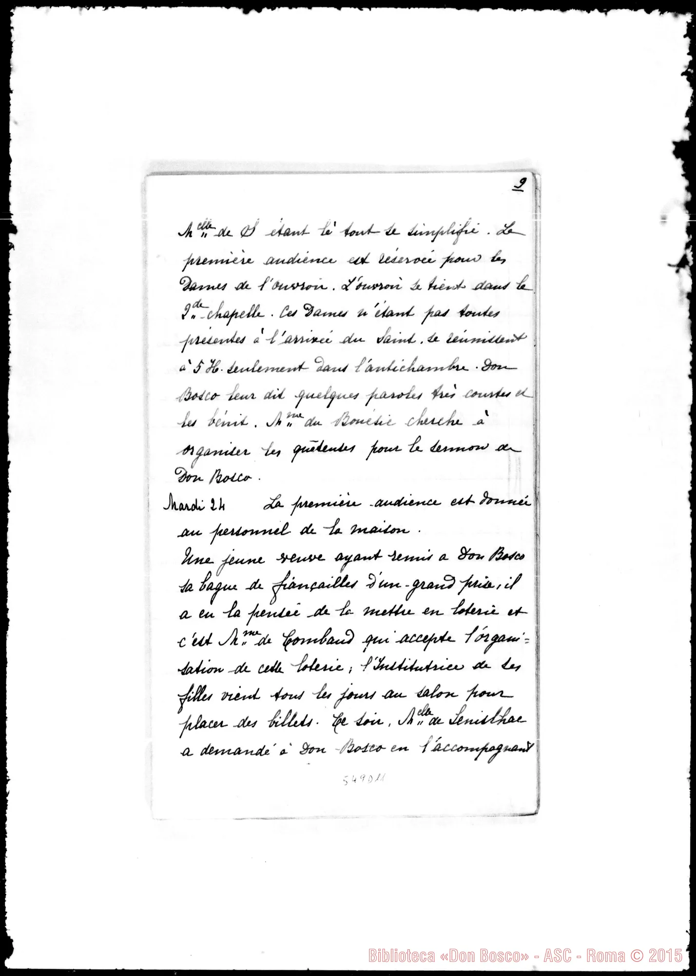 Fotogramma D 11 — Bethford. Relazione di mademoiselle Bethford intorno al soggiorno a Parigi