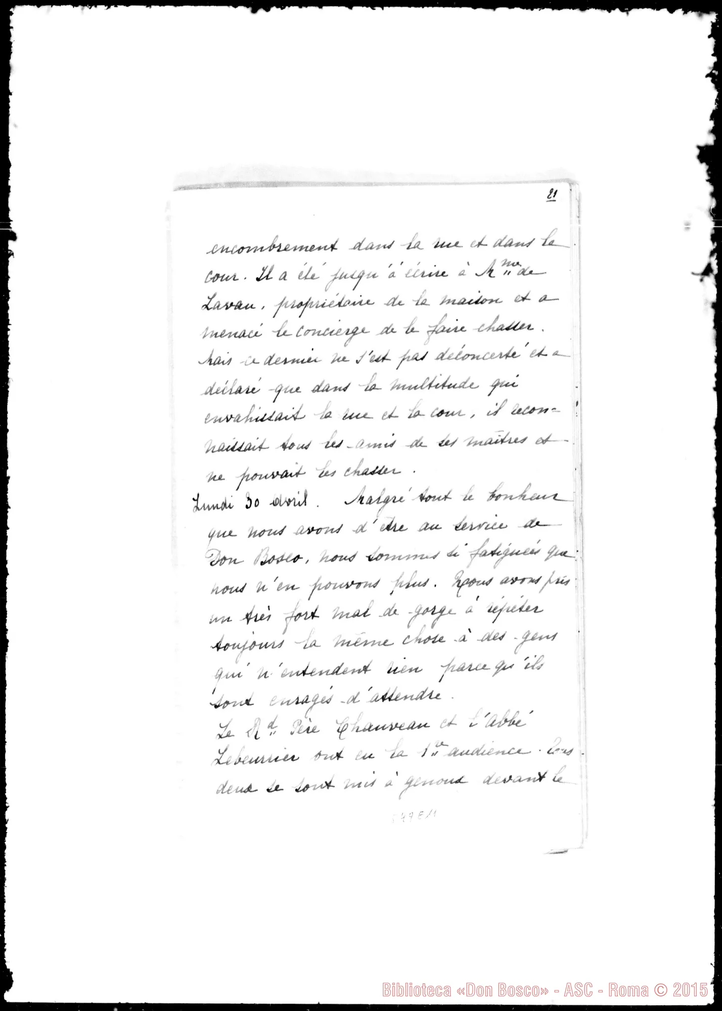 Fotogramma E 11 — Bethford. Relazione di mademoiselle Bethford intorno al soggiorno a Parigi