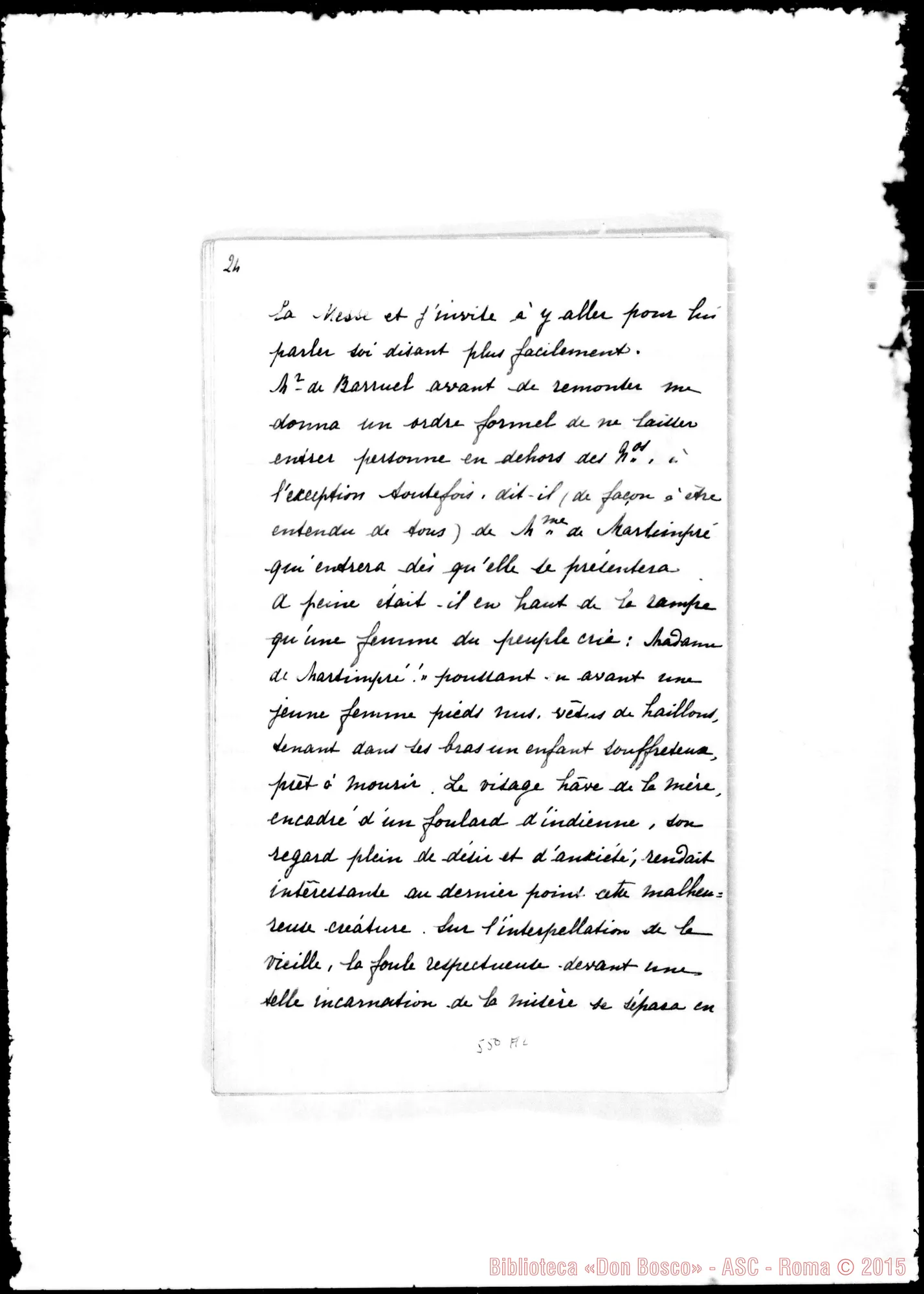 Fotogramma A 2 — Bethford. Relazione di mademoiselle Bethford intorno al soggiorno a Parigi