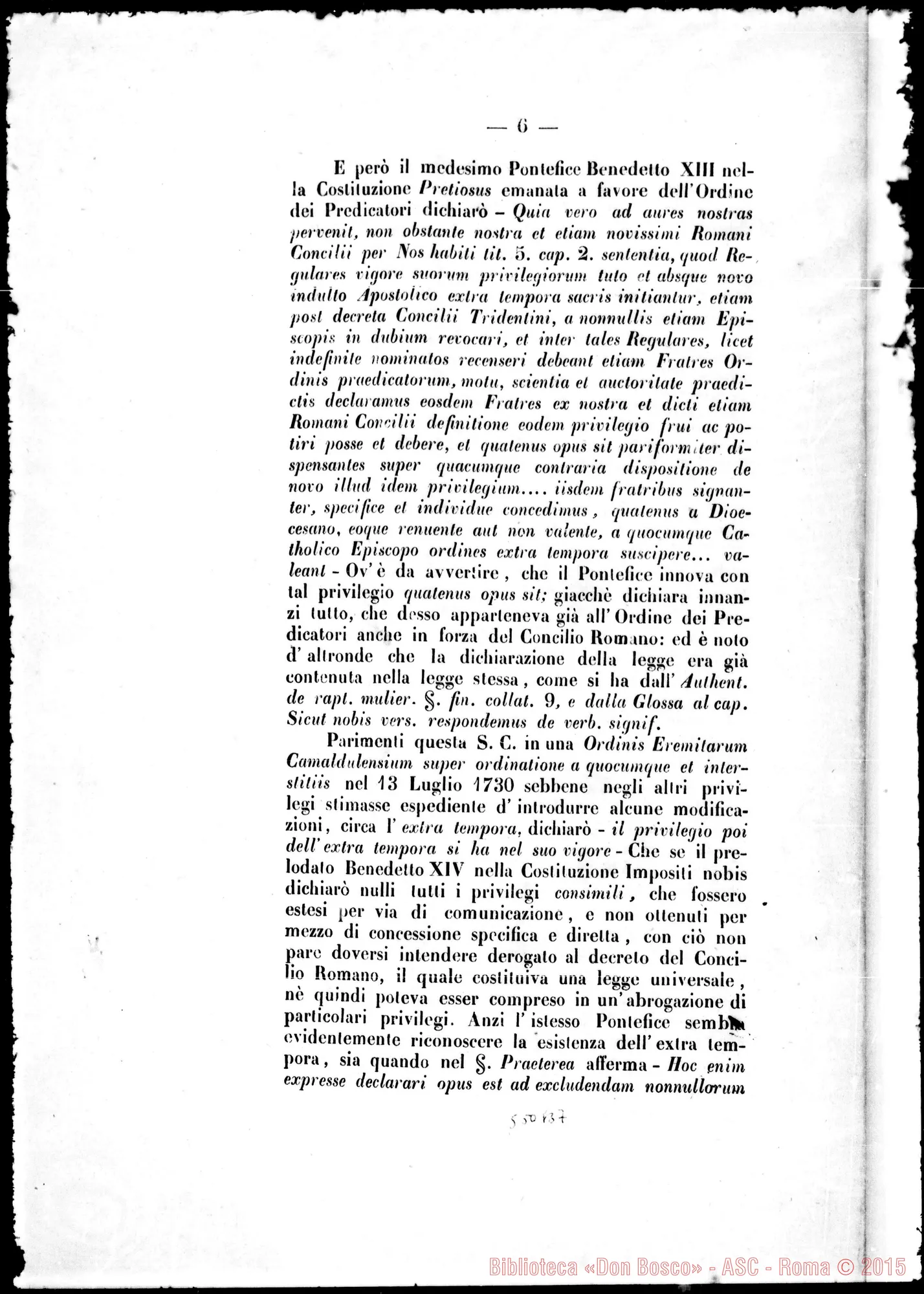 Fotogramma B 7 — Bianchi Raimondo, sac. O.P., consultore della S.C. VV. E RR. «Extra tempora»