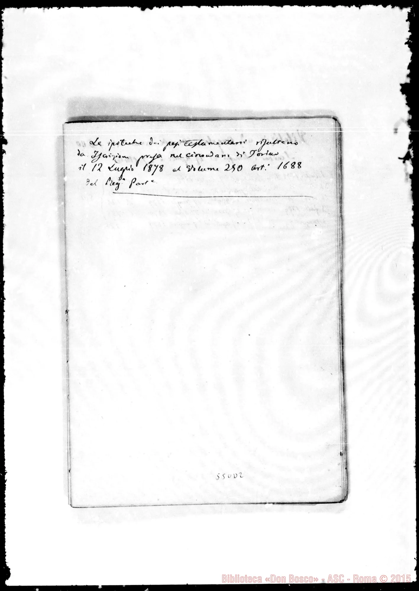 Fotogramma D 2 — Bianco Carlo, barone di Barbania. Documenti relativi al legato testamentario