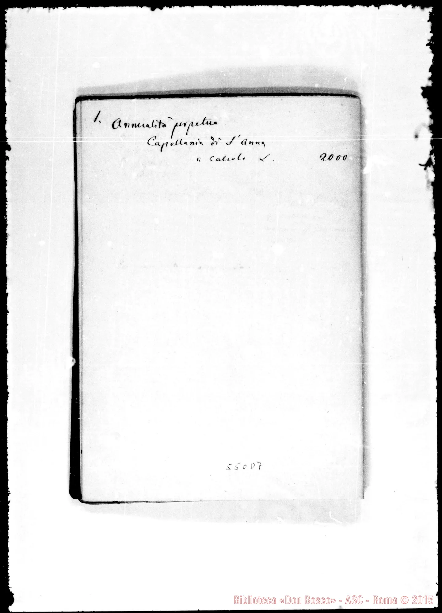 Fotogramma D 7 — Bianco Carlo, barone di Barbania. Documenti relativi al legato testamentario