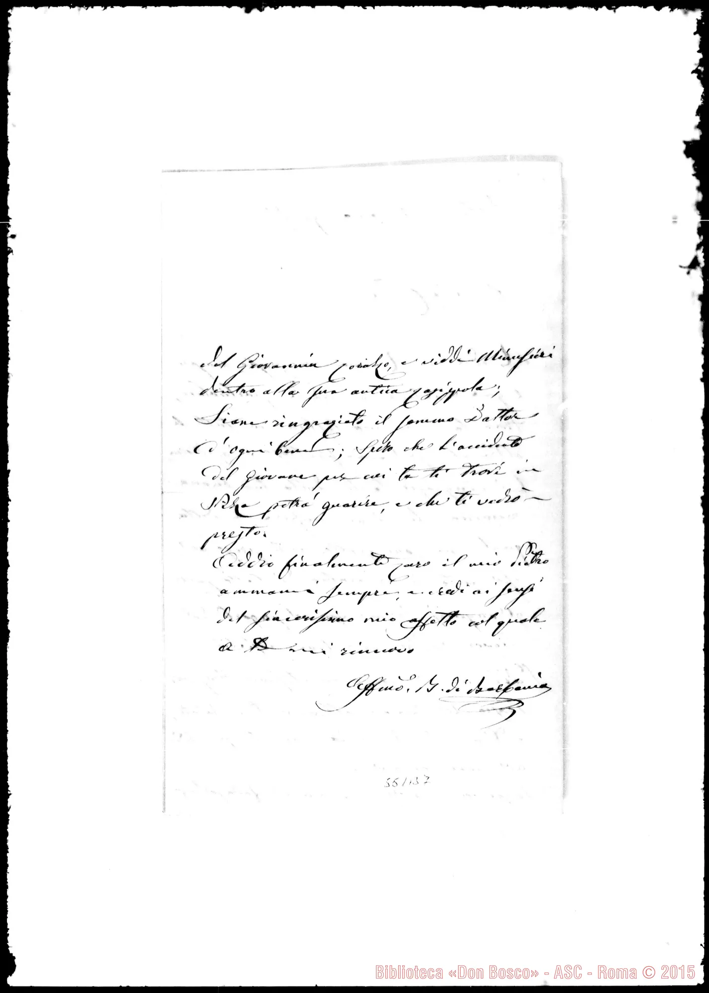 Fotogramma B 7 — Lettera: Bianco, barone di Barbania-Enria Pietro