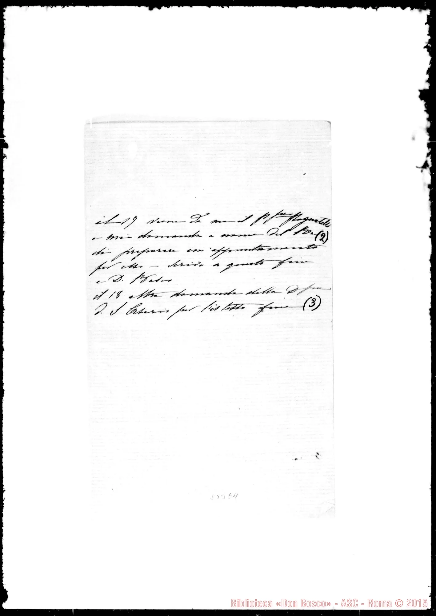 Fotogramma E 11 — Lettera della Princip. Agnese. Relazione su D. Bosco